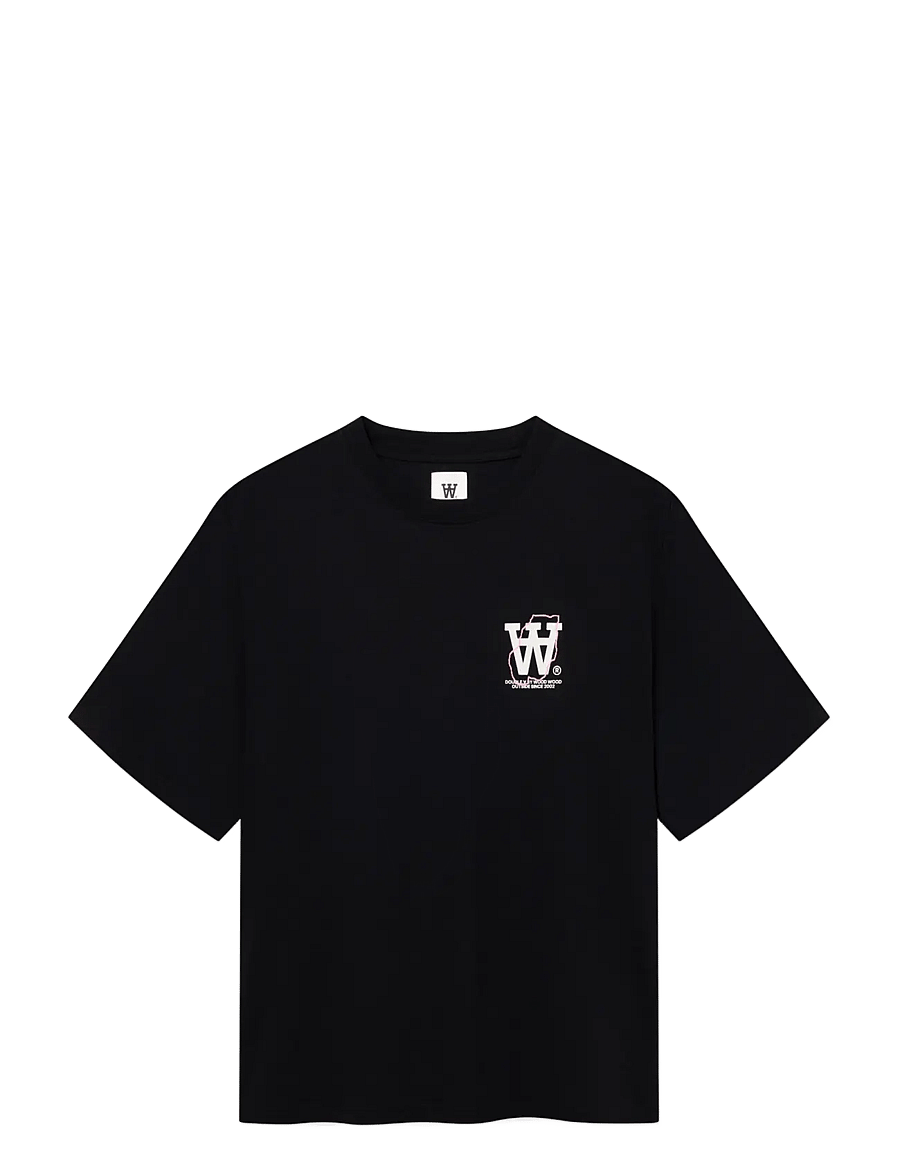 WOOD WOOD - WWLiam map tee 25220 - kurzärmelige t-shirts - black - 1