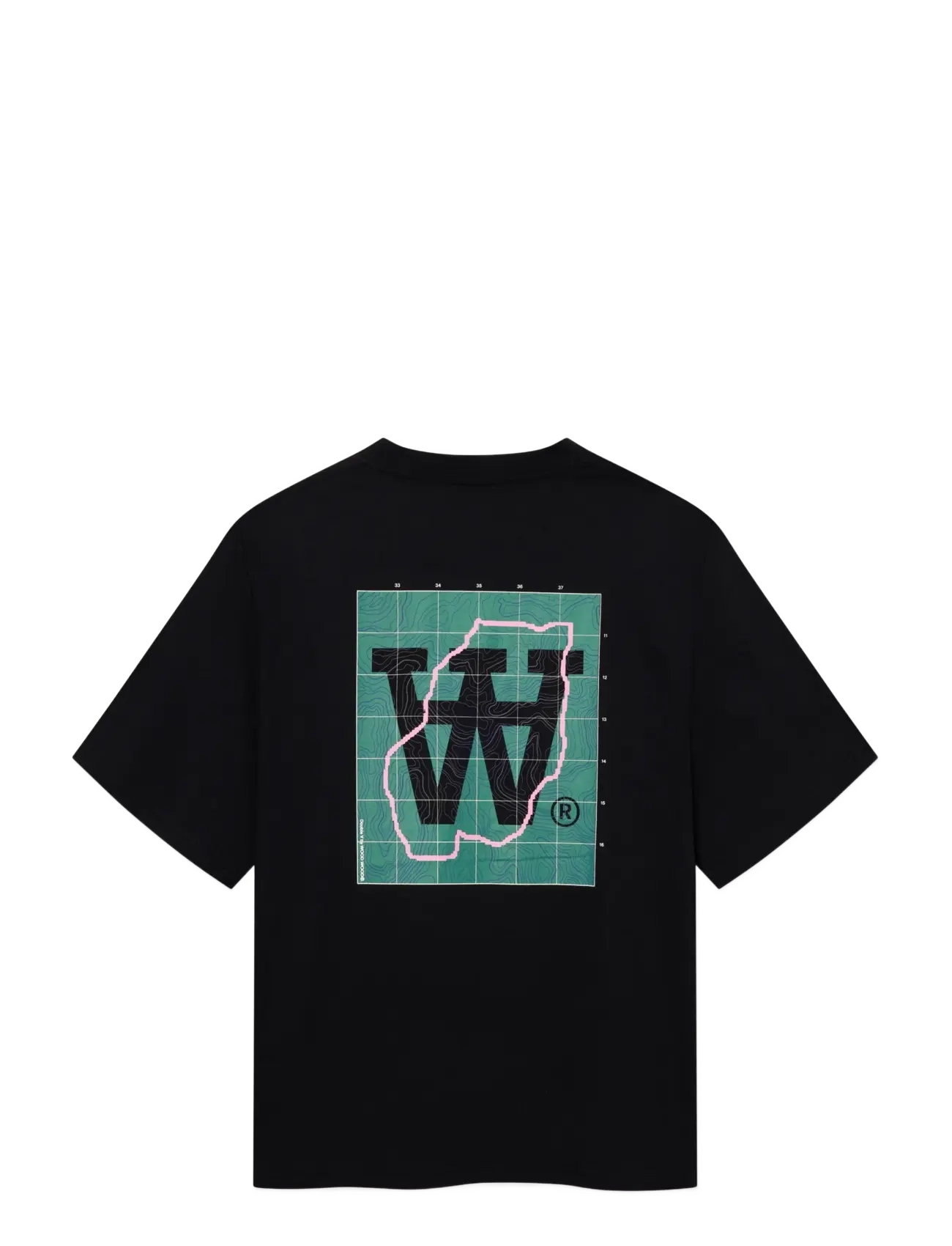 WOOD WOOD - WWLiam map tee 25220 - kurzärmelige t-shirts - black - 2