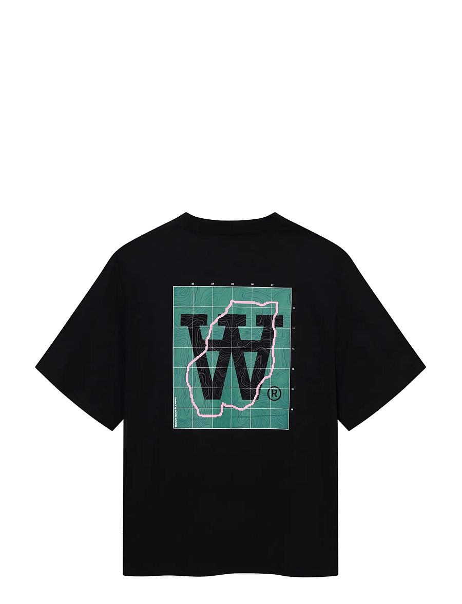WOOD WOOD - WWLiam map tee 25220 - kurzärmelige t-shirts - black - 2