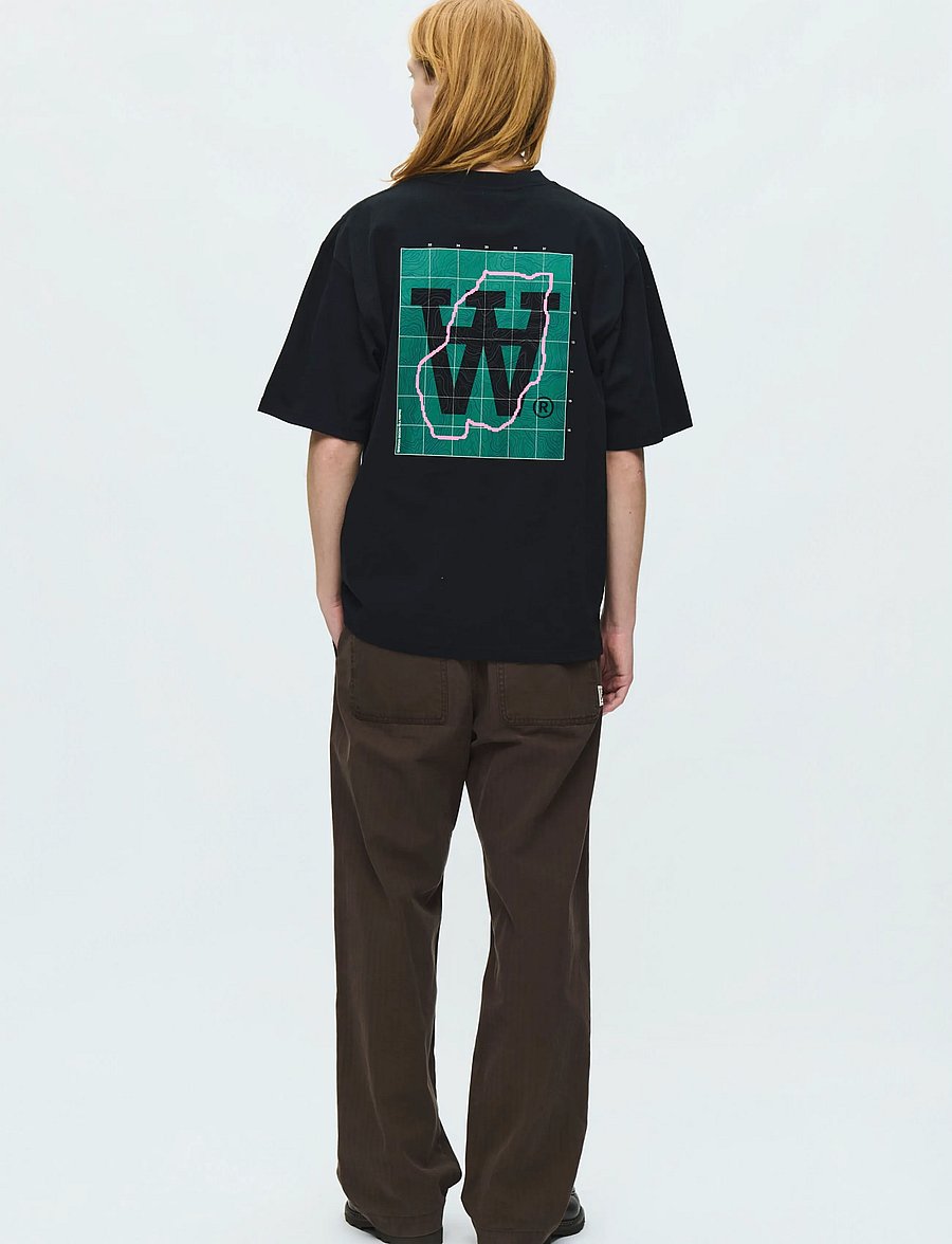 WOOD WOOD - WWLiam map tee 25220 - kurzärmelige t-shirts - black - 4