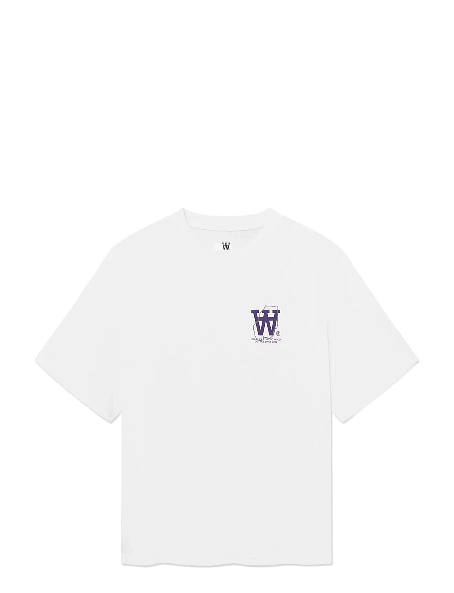 WOOD WOOD - WWLiam map tee 25220 - kurzärmelige t-shirts - bright white - 1