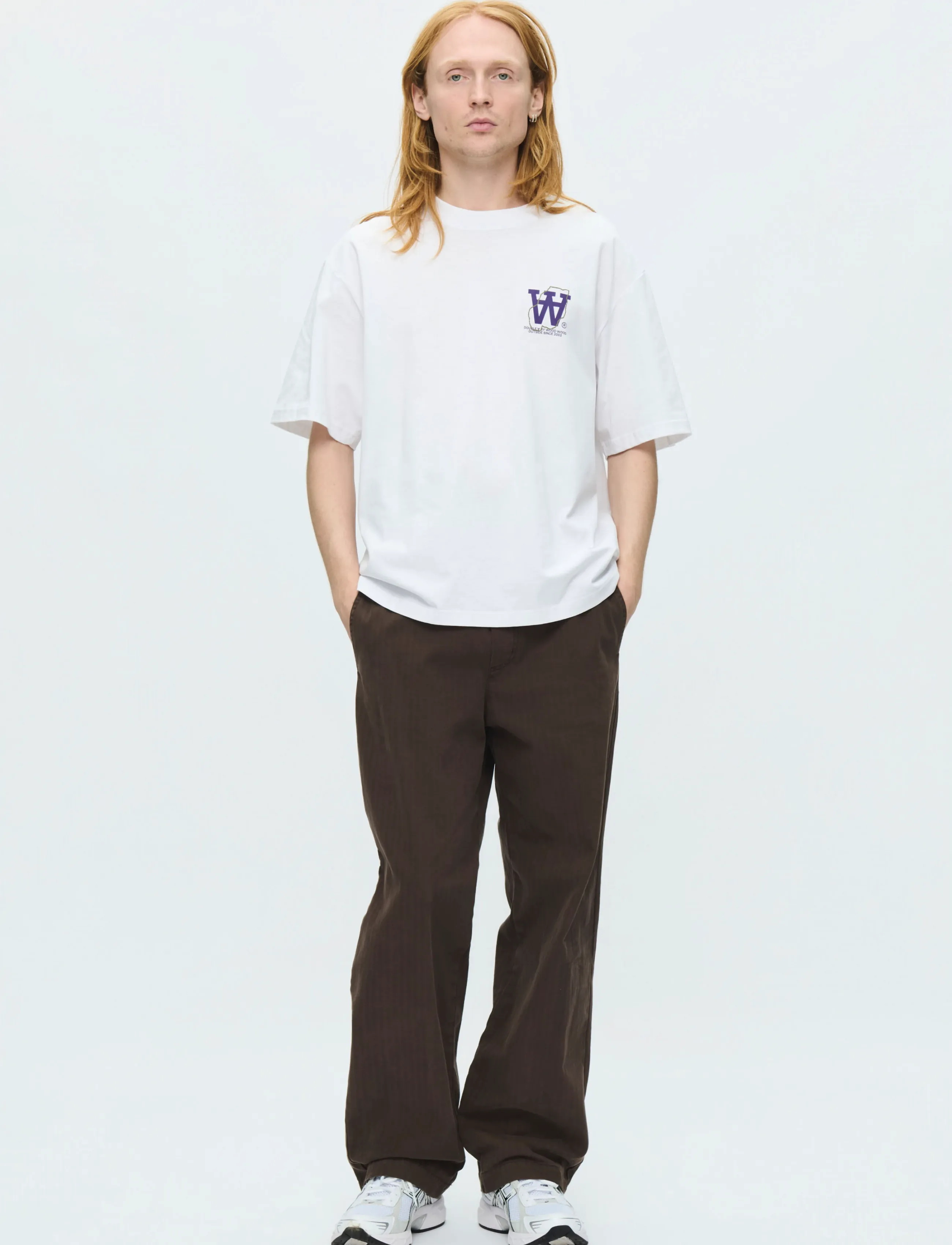 WOOD WOOD - WWLiam map tee 25220 - bright white - 3