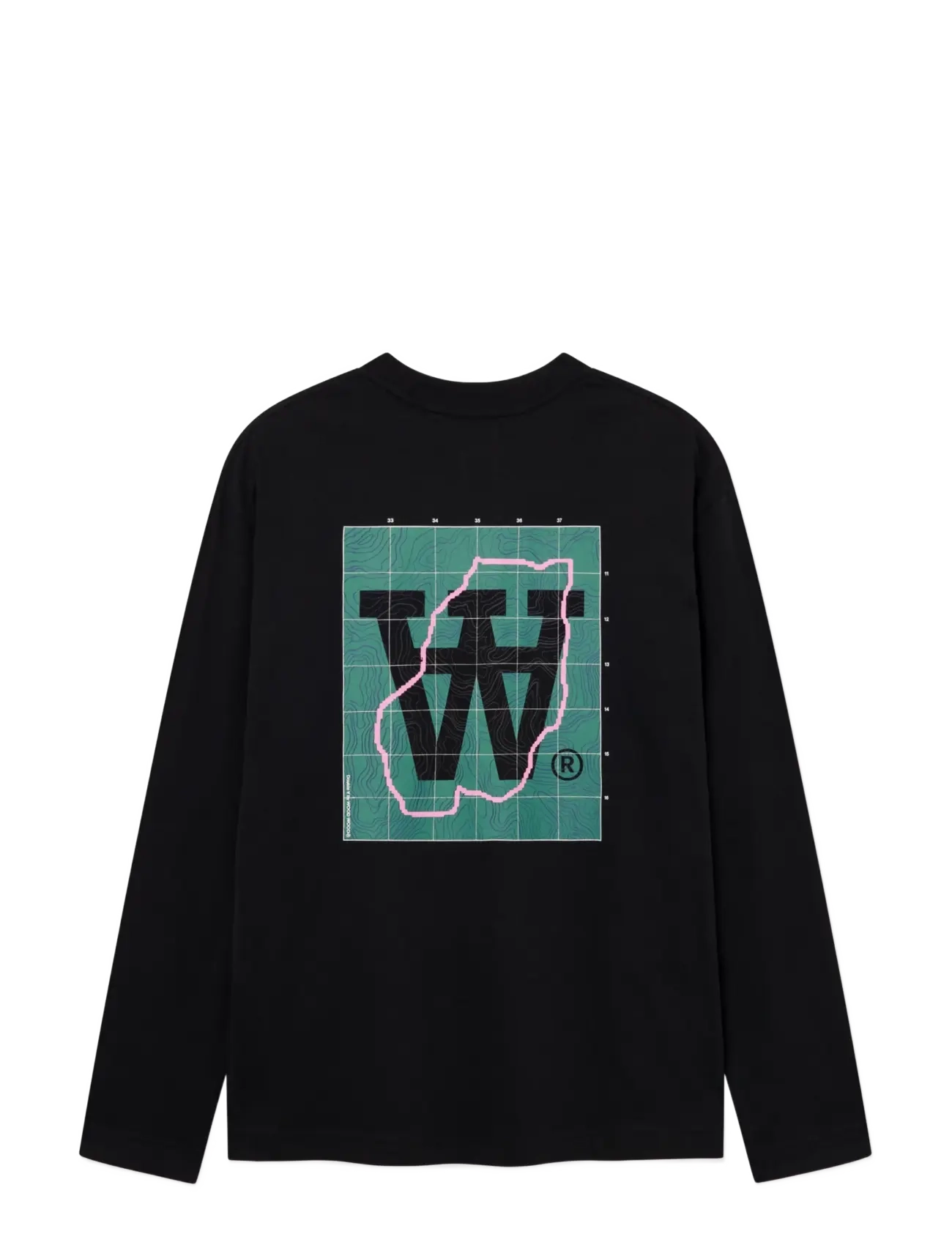 WOOD WOOD - WWLiam map LS tee 25220 - langärmelige t-shirts - black - 2