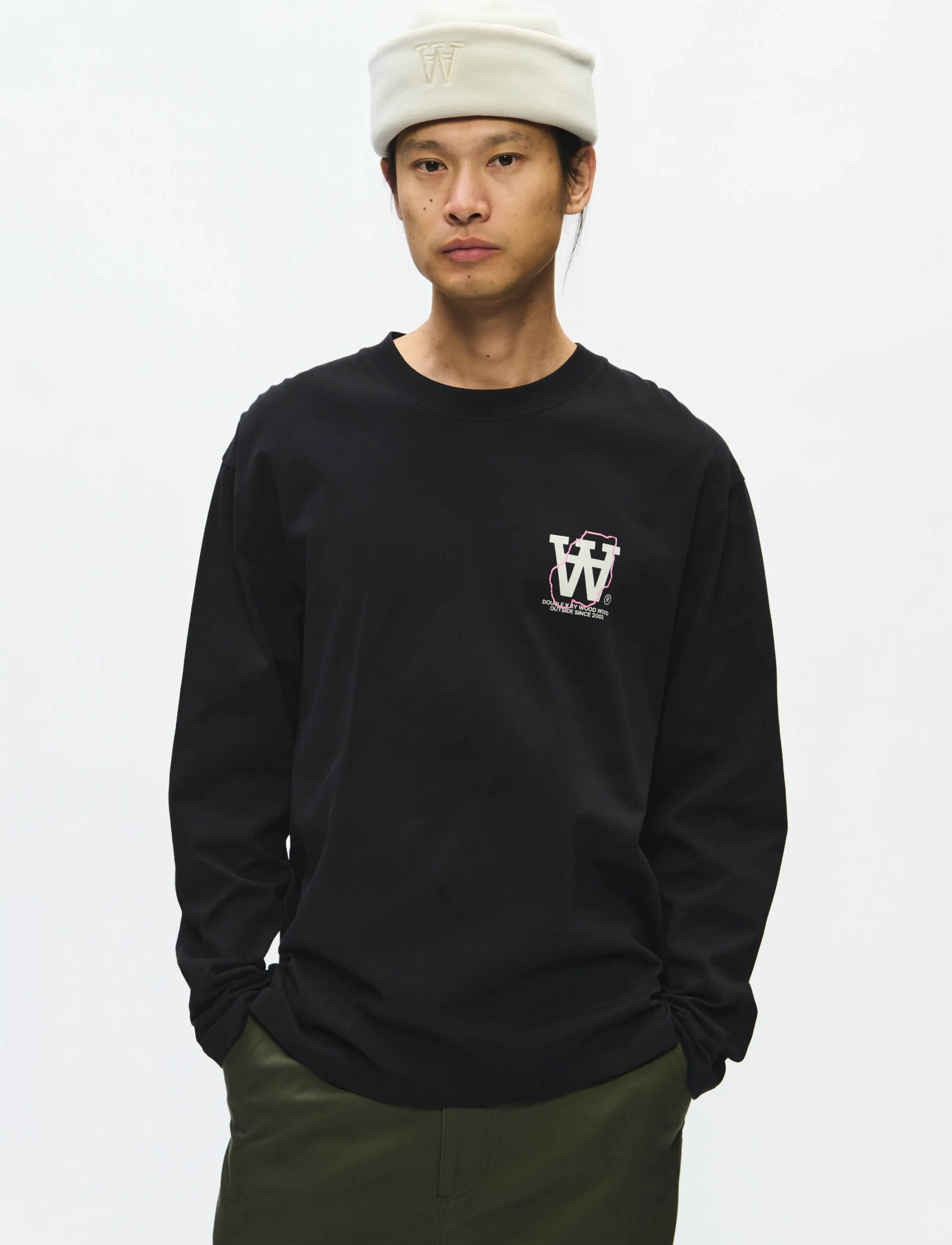 WOOD WOOD - WWLiam map LS tee 25220 - langärmelige t-shirts - black - 3