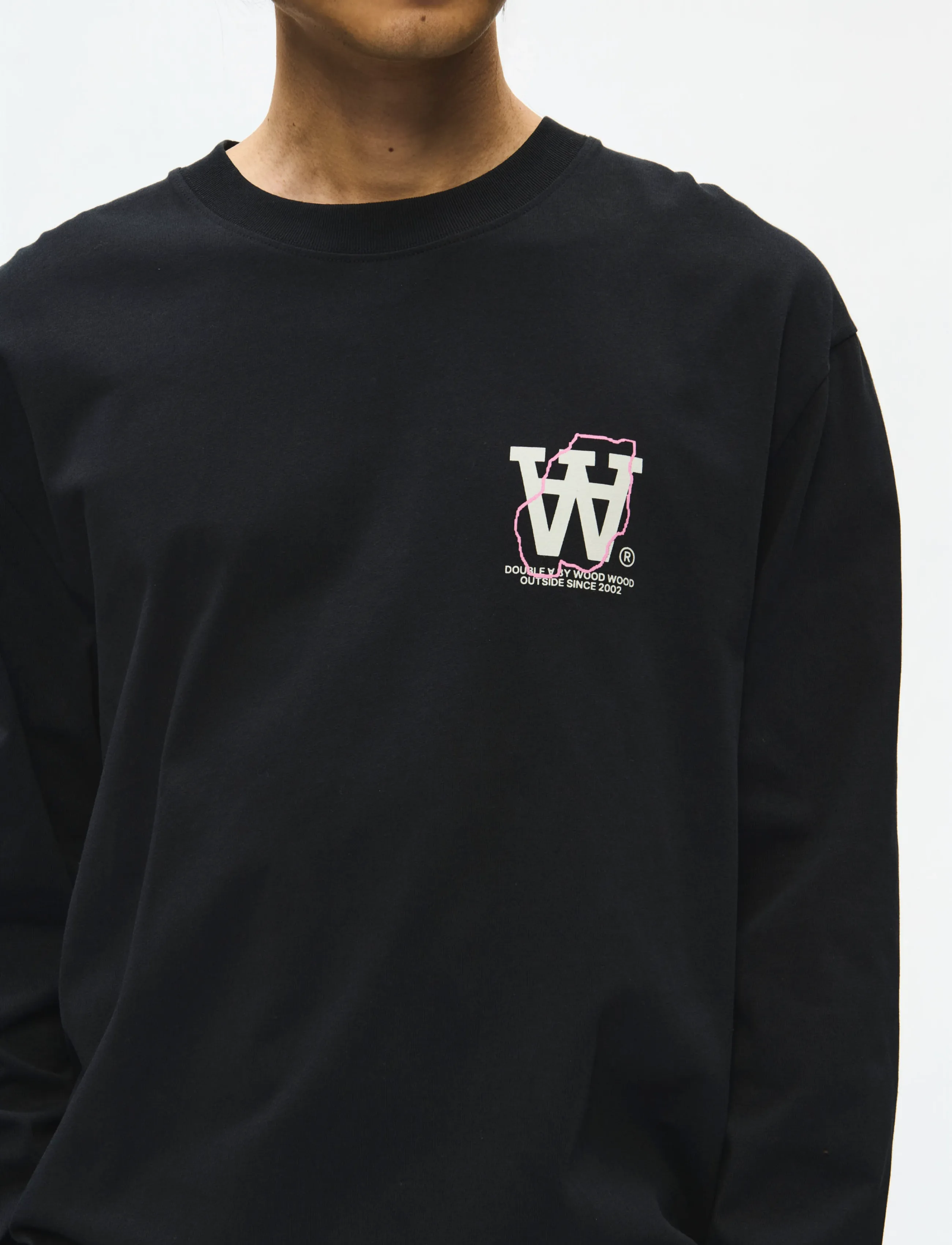 WOOD WOOD - WWLiam map LS tee 25220 - langärmelige t-shirts - black - 4
