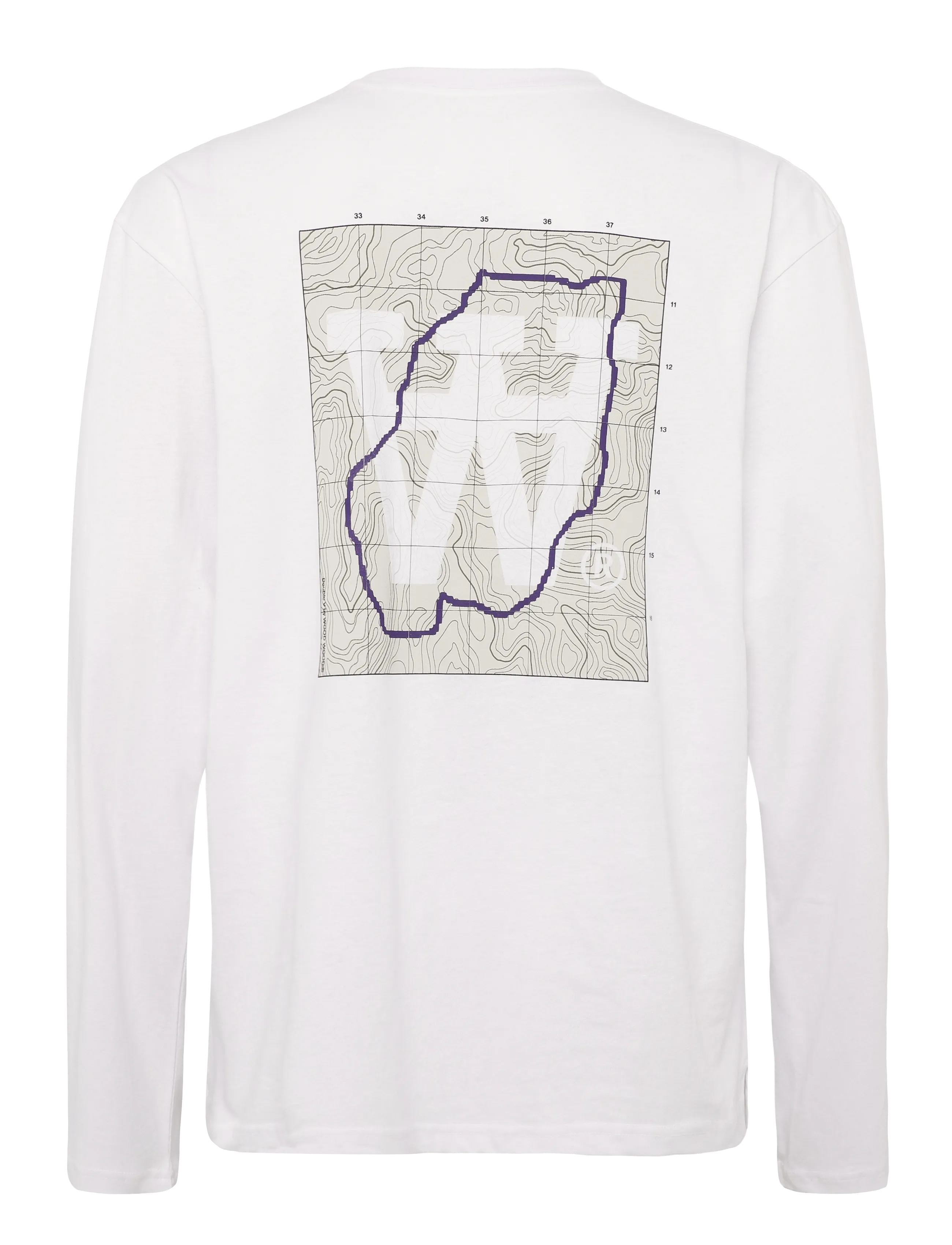 WOOD WOOD - WWLiam map LS tee 25220 - long-sleeved t-shirts - bright white - 1