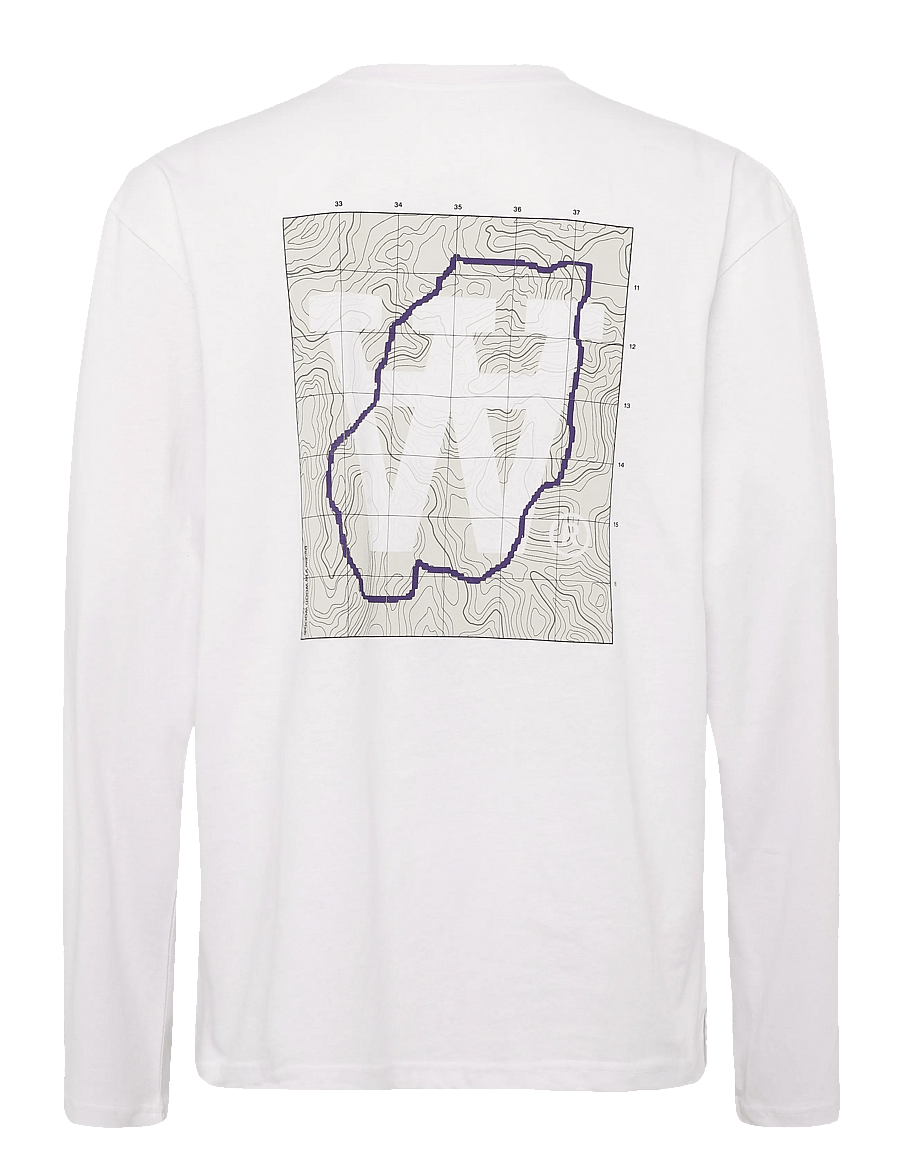 WOOD WOOD - WWLiam map LS tee 25220 - long-sleeved t-shirts - bright white - 1