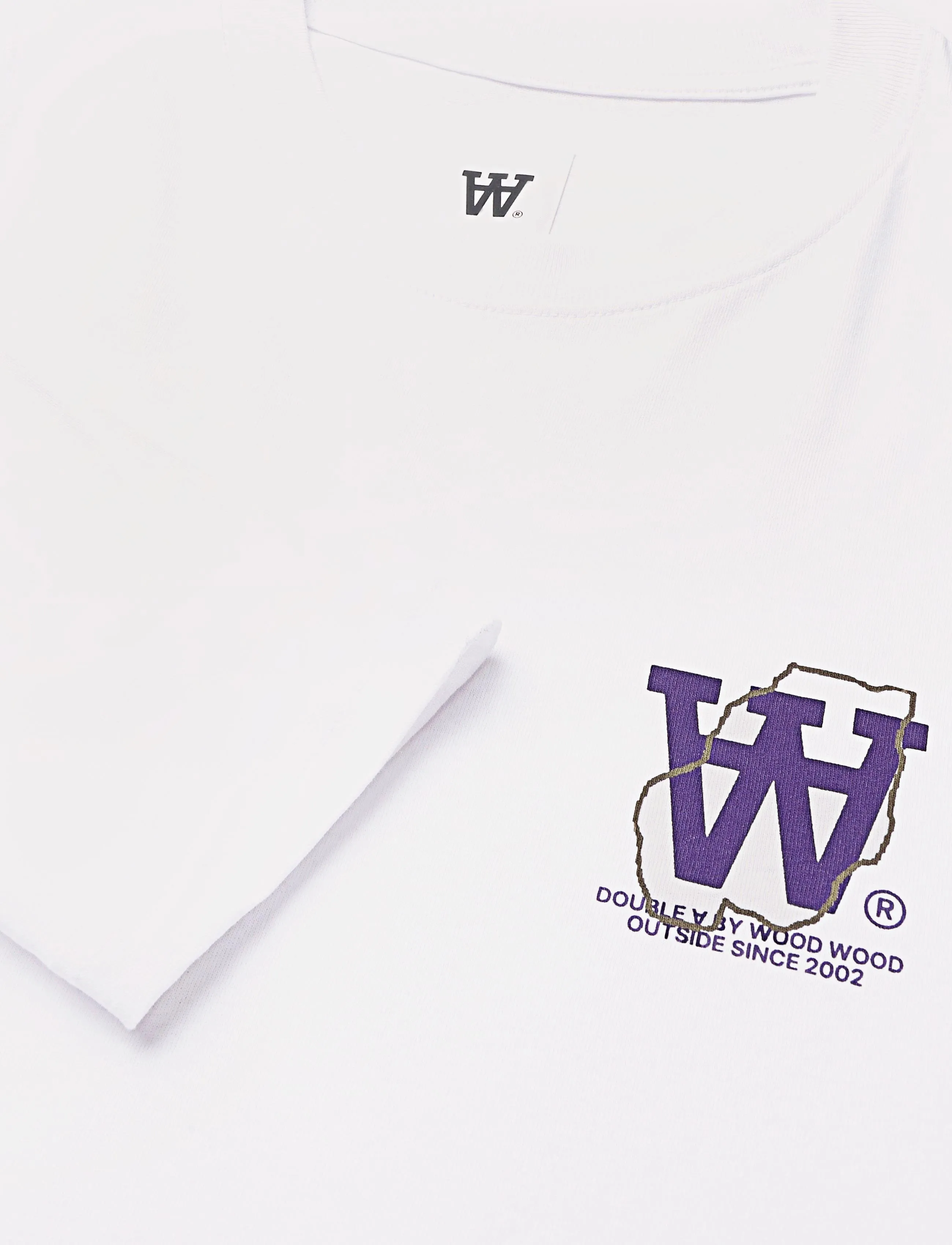 WOOD WOOD - WWLiam map LS tee 25220 - long-sleeved t-shirts - bright white - 2