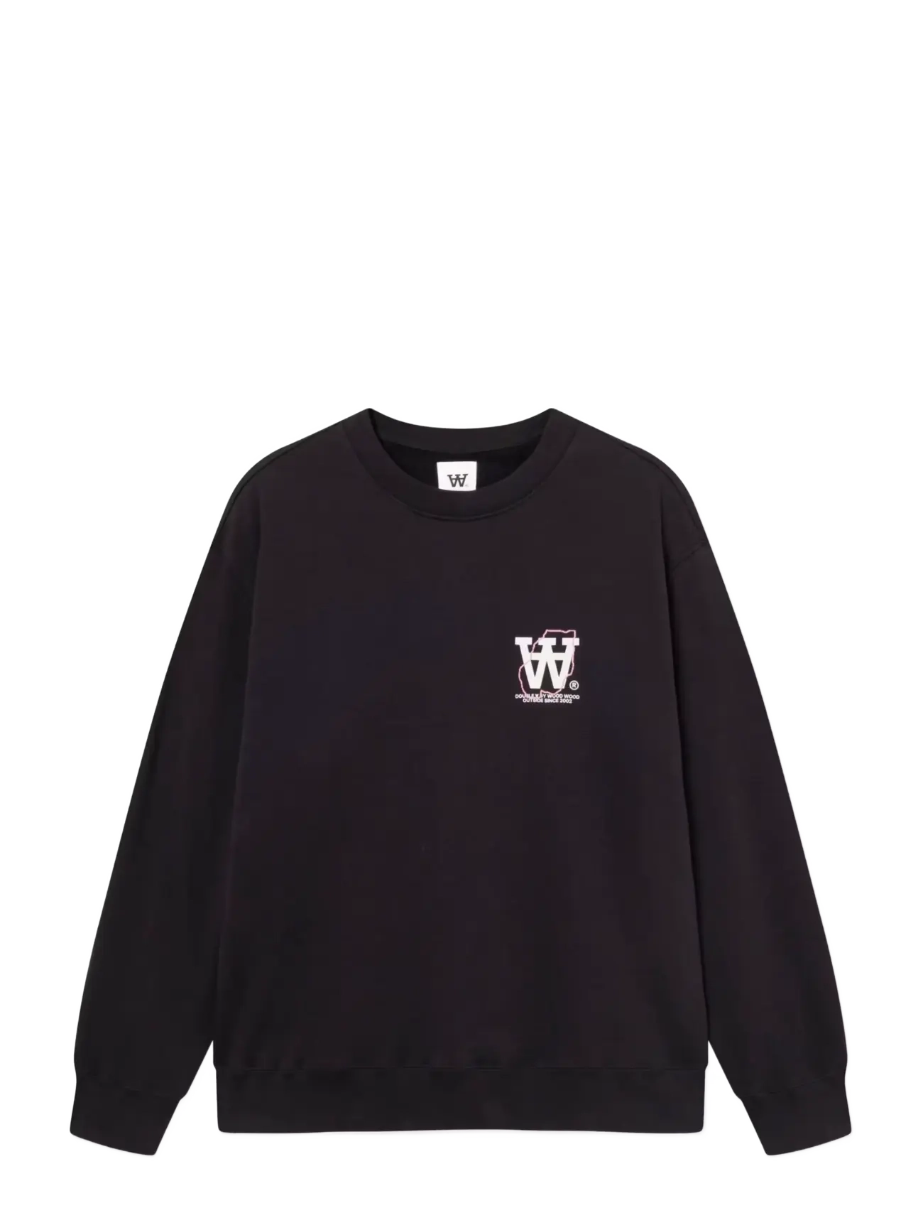 WOOD WOOD Wwjames Map Crew Neck 25219, Mænd, Rundhalset Sweatshirt, Sort, Str: XXL