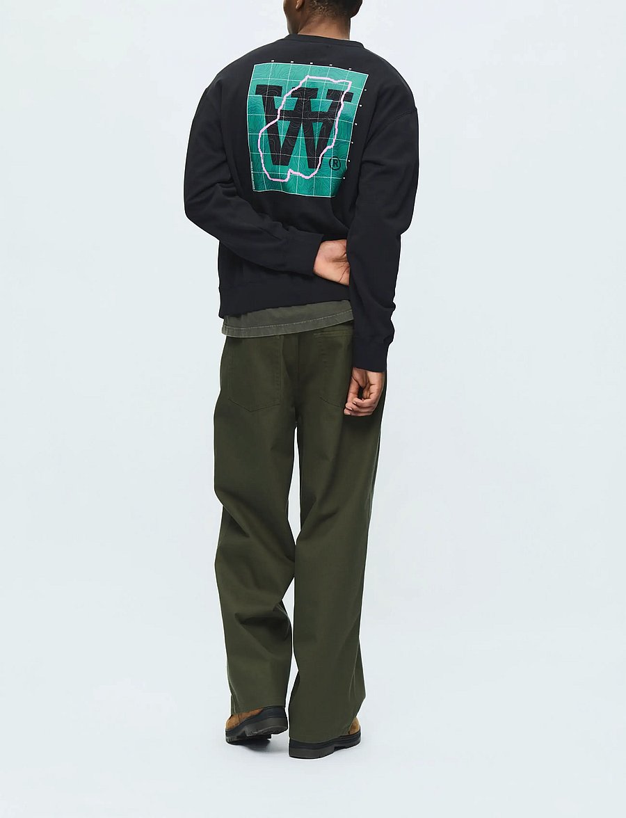 WOOD WOOD - WWJames map crew neck 25219 - sweatshirts - black - 4