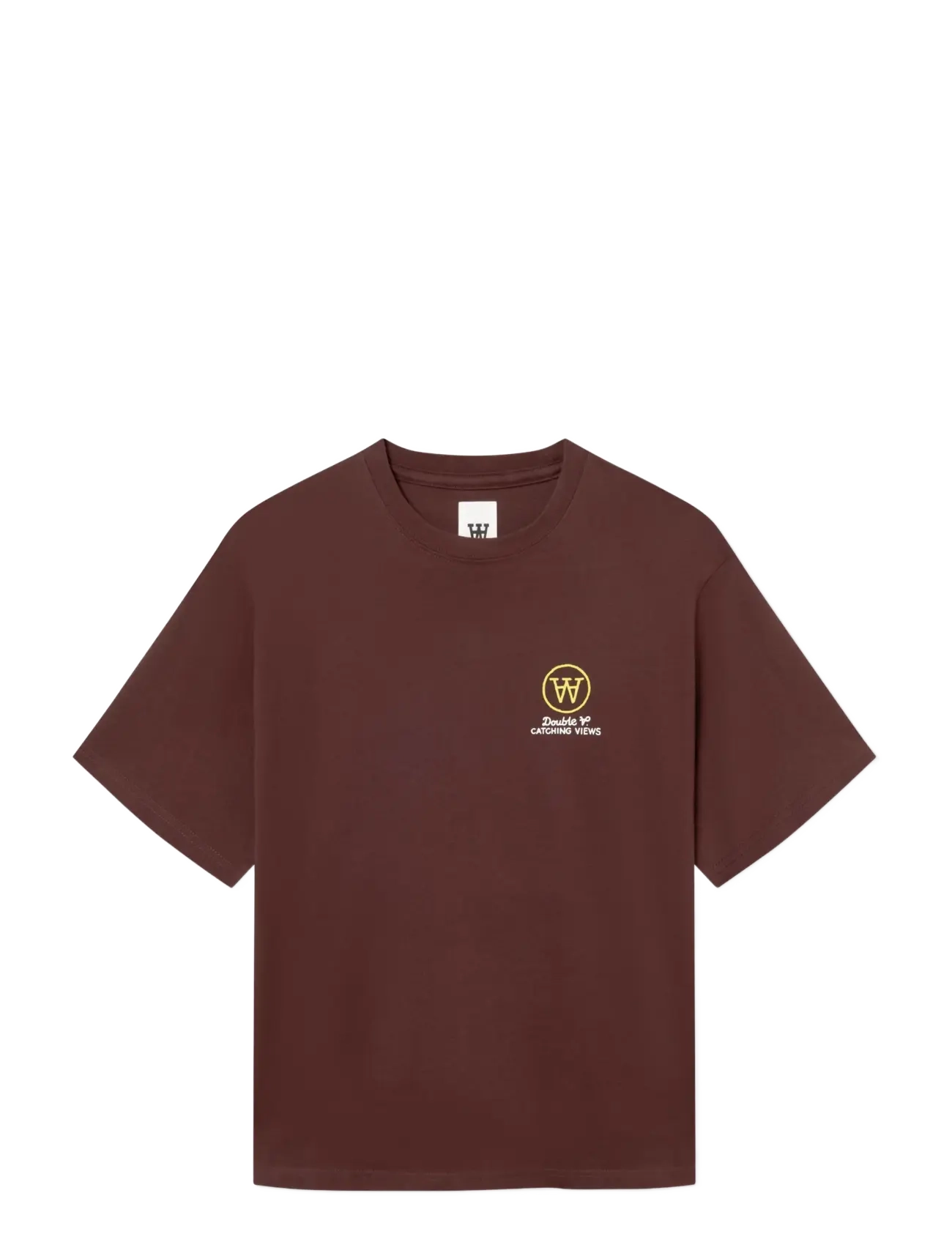 WOOD WOOD - WWAce birder tee 25074 - kortærmede t-shirts - decadent chocolate - 1