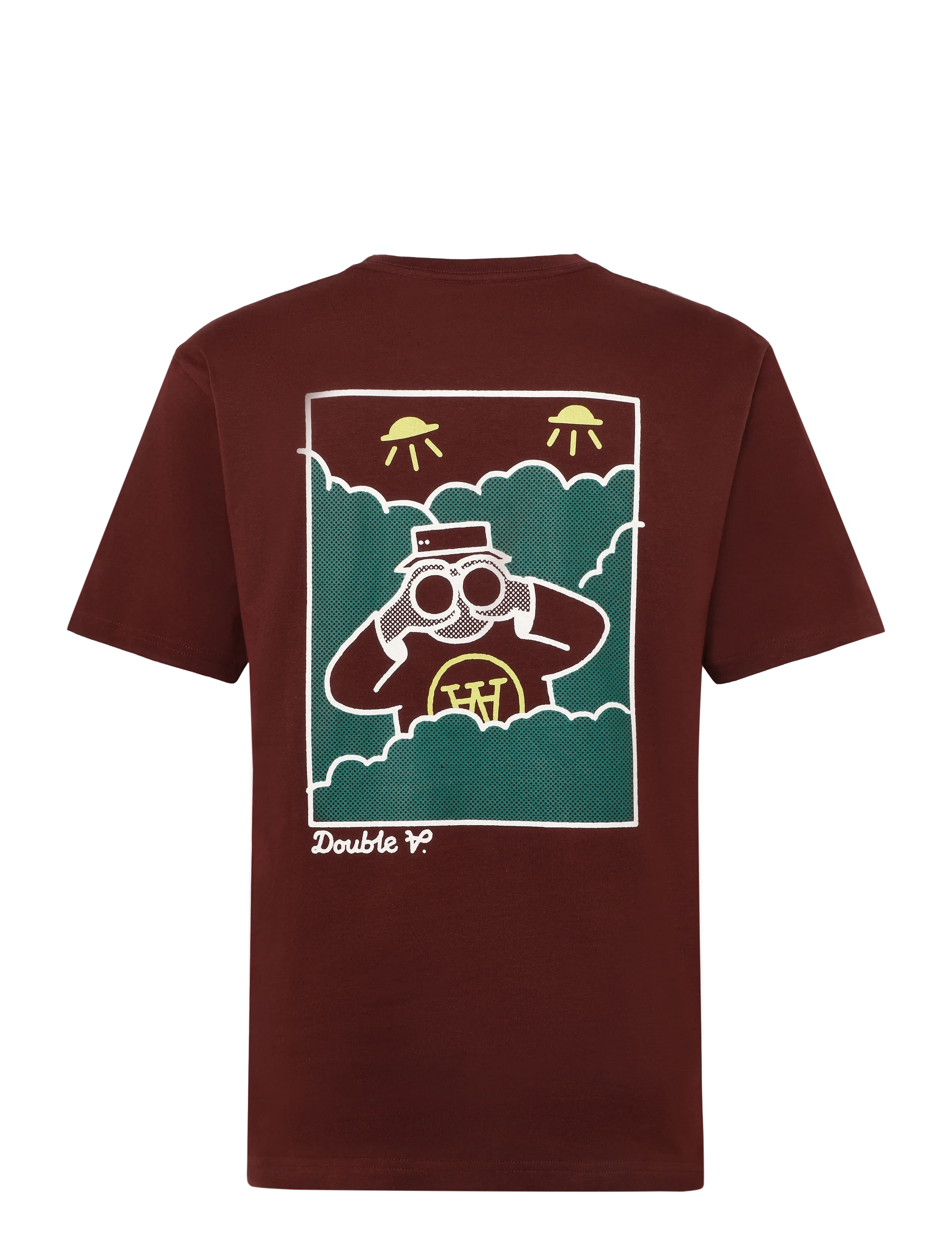 WOOD WOOD - WWAce birder tee 25074 - lühikeste varrukatega t-särgid - decadent chocolate - 2