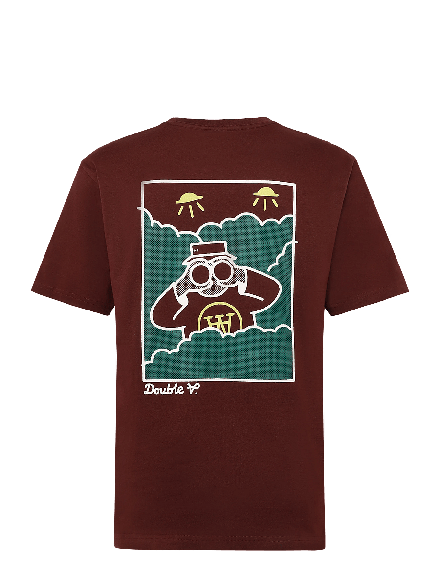 WOOD WOOD - WWAce birder tee 25074 - lühikeste varrukatega t-särgid - decadent chocolate - 2