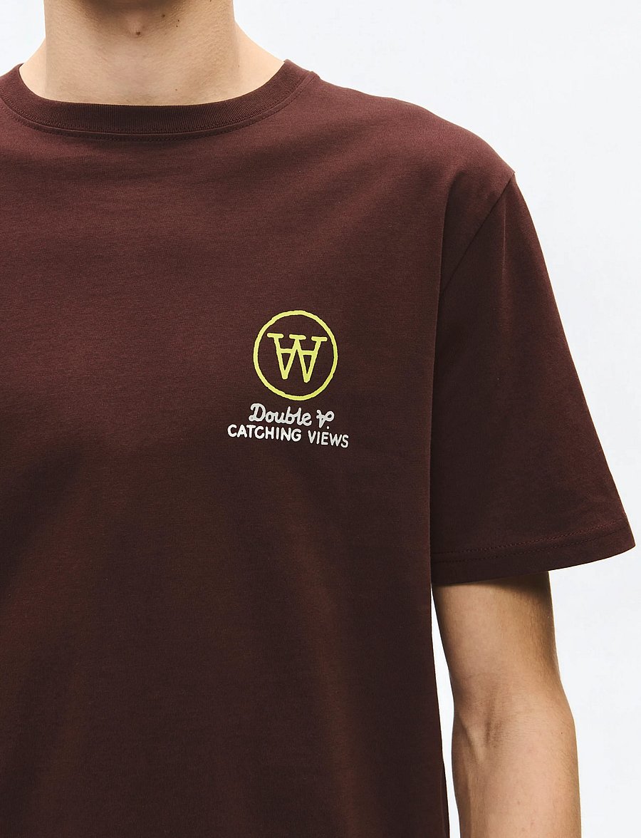WOOD WOOD - WWAce birder tee 25074 - kortærmede t-shirts - decadent chocolate - 3