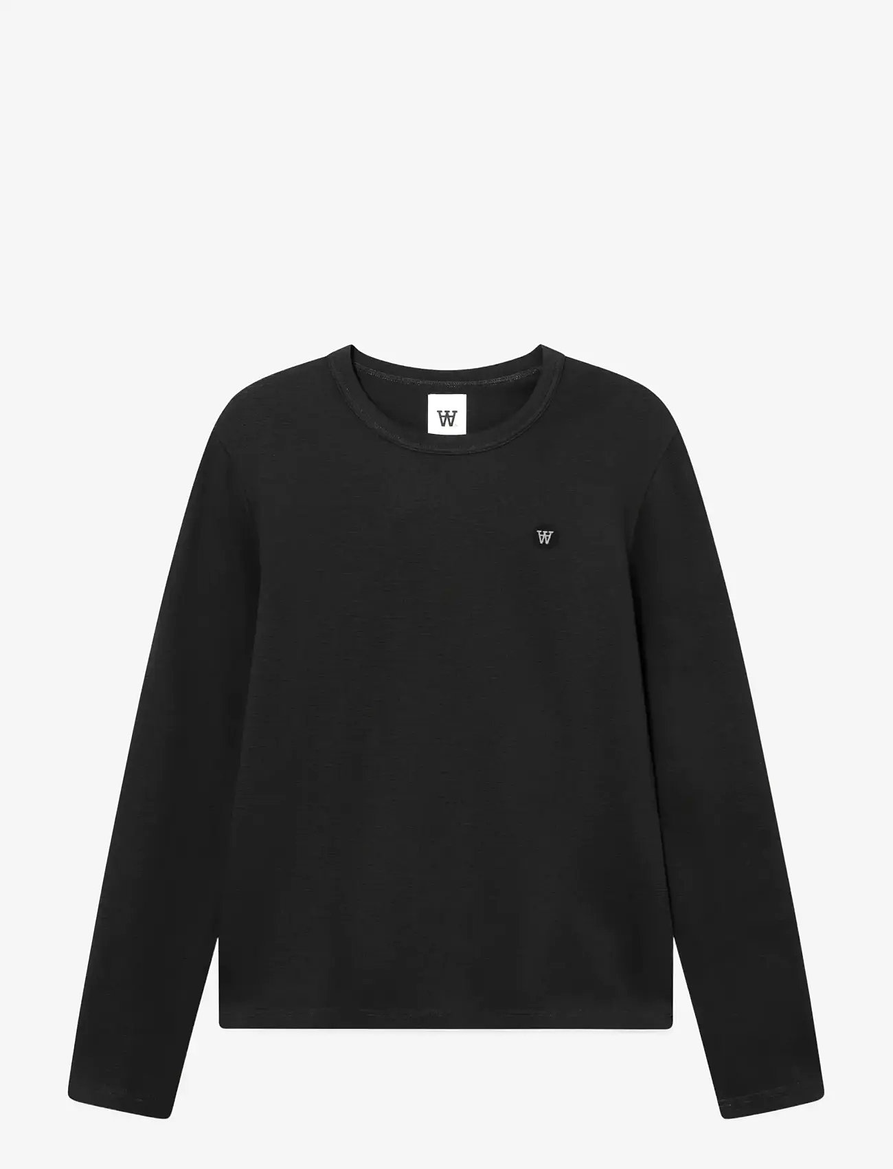 WOOD WOOD - WWAce LS tee 25074 - langærmede t-shirts - black beauty - 1