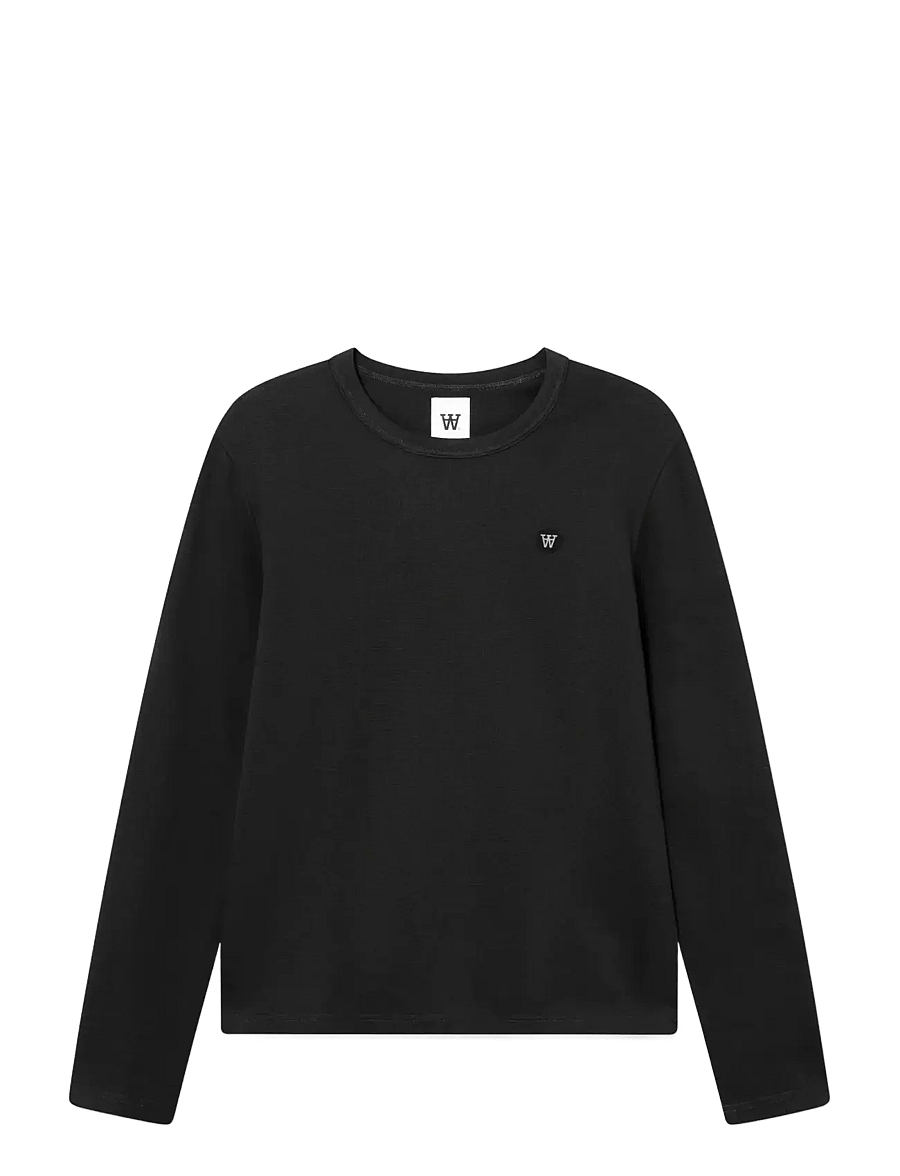 WOOD WOOD - WWAce LS tee 25074 - langærmede t-shirts - black beauty - 1