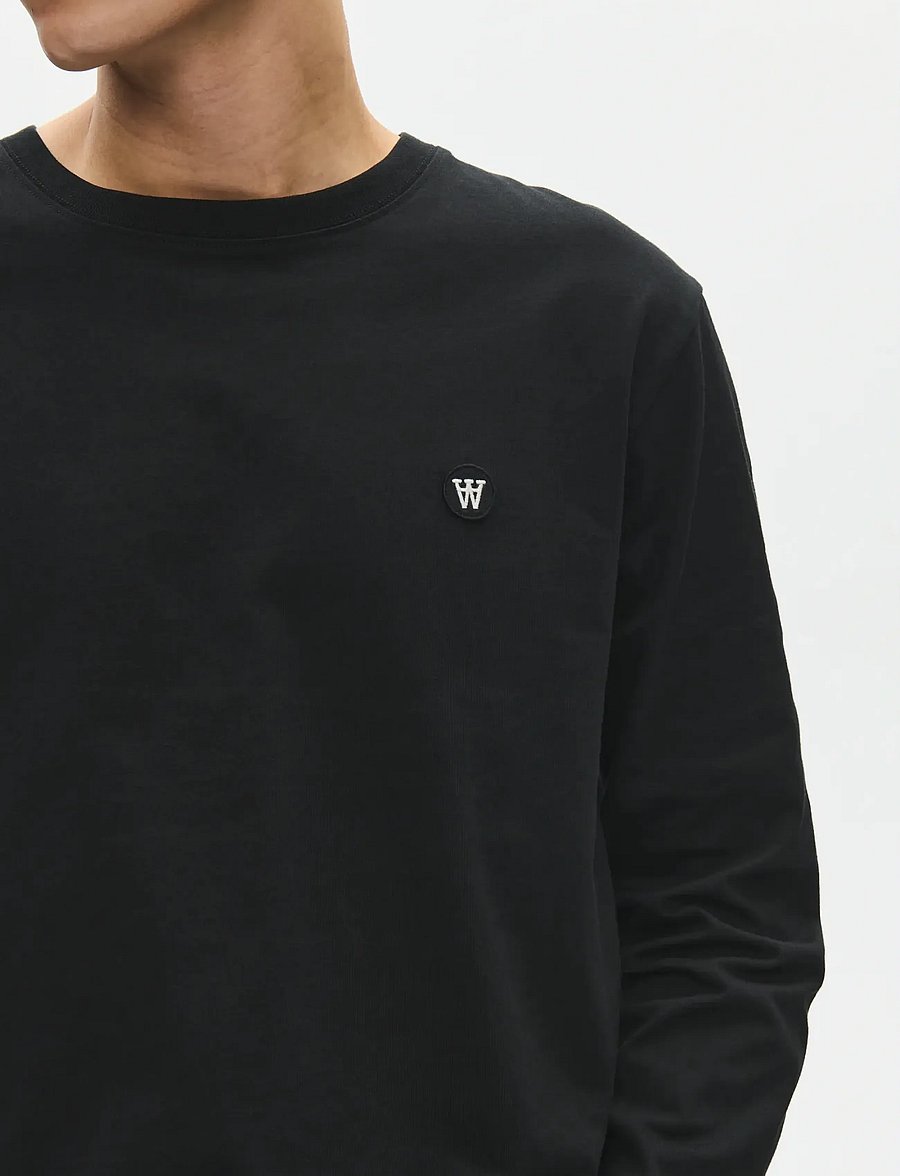 WOOD WOOD - WWAce LS tee 25074 - langærmede t-shirts - black beauty - 4