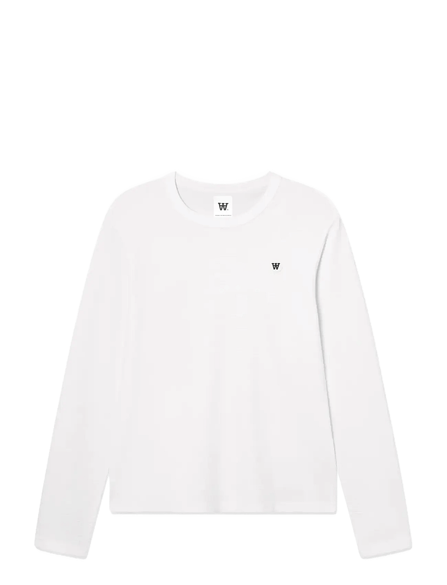 WOOD WOOD - WWAce LS tee 25074 - long-sleeved t-shirts - bright white - 1