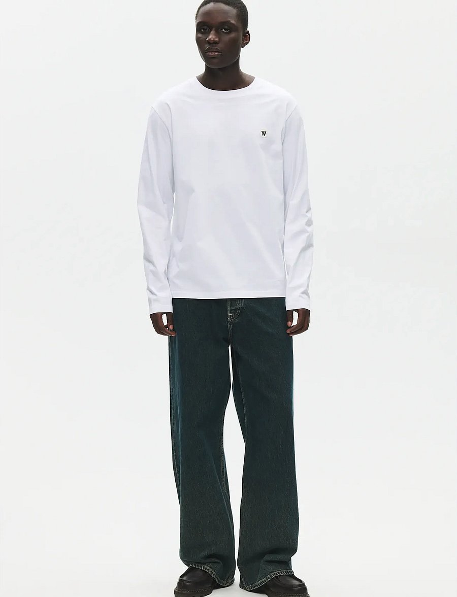 WOOD WOOD - WWAce LS tee 25074 - long-sleeved t-shirts - bright white - 3