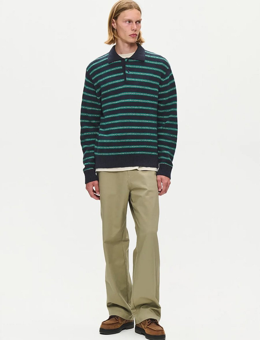 WOOD WOOD - WWCalle polo 25517 - langärmelige strick-polohemden - salute stripe - 3
