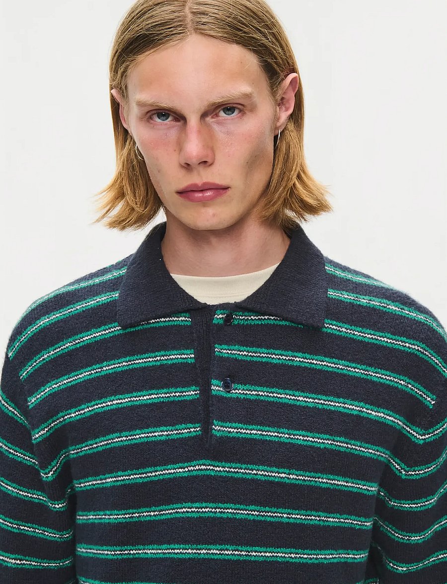 WOOD WOOD - WWCalle polo 25517 - langärmelige strick-polohemden - salute stripe - 5