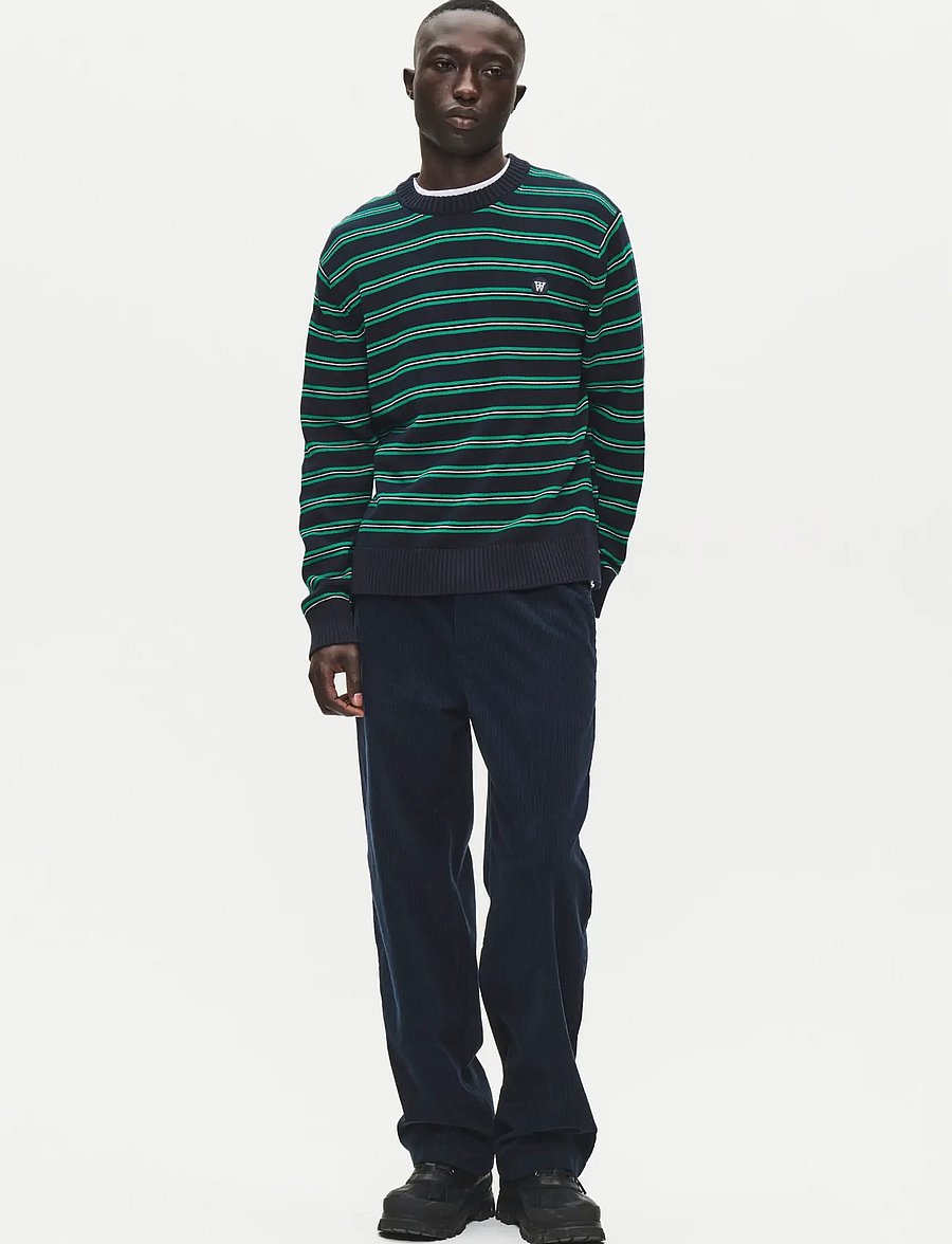 WOOD WOOD - WWCalle crew neck 25516 - round necks - salute stripe - 3