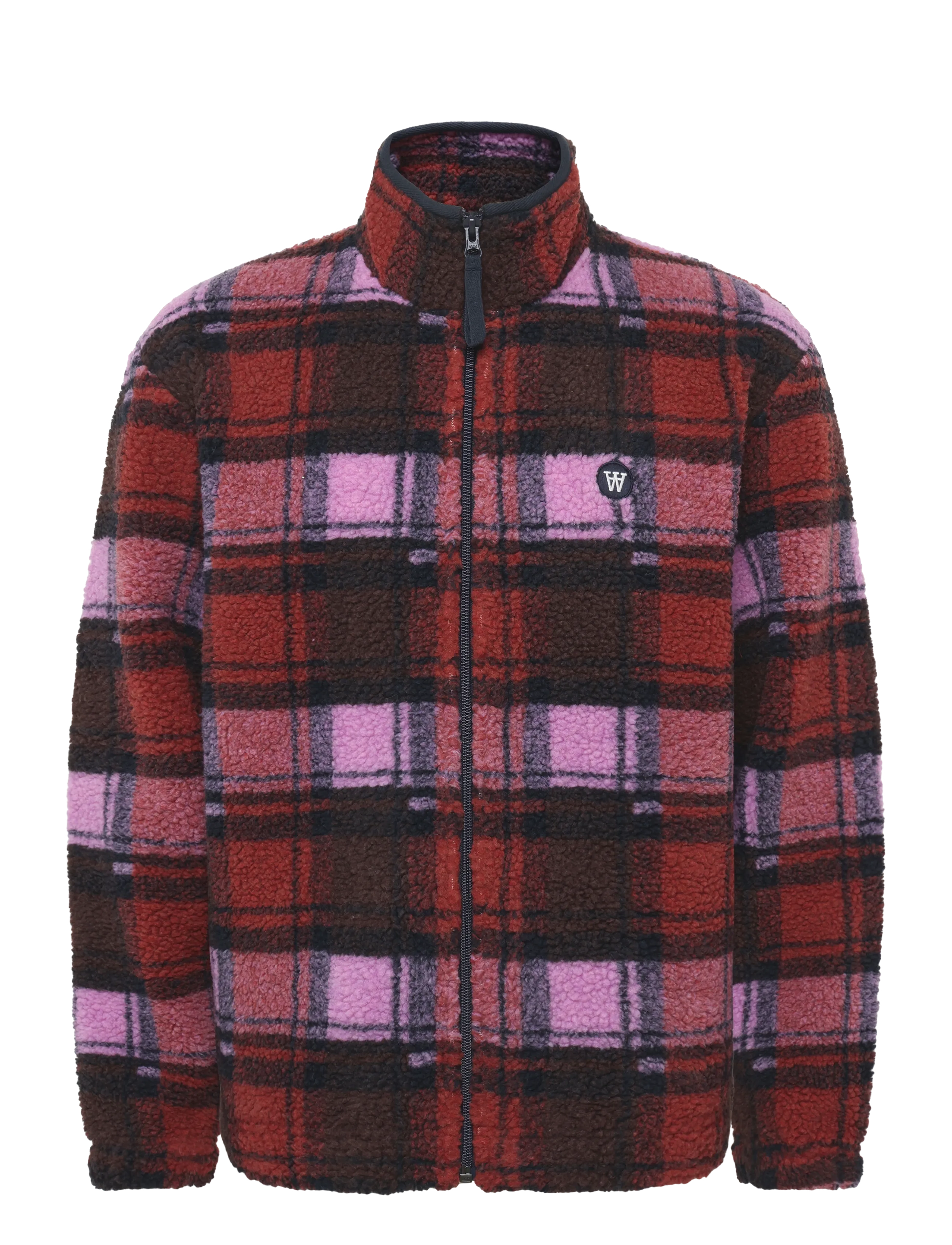 WOOD WOOD WWMitchel zipper 25522 - Wood Wood Double A - ROSEWOOD CHECK / burgundy