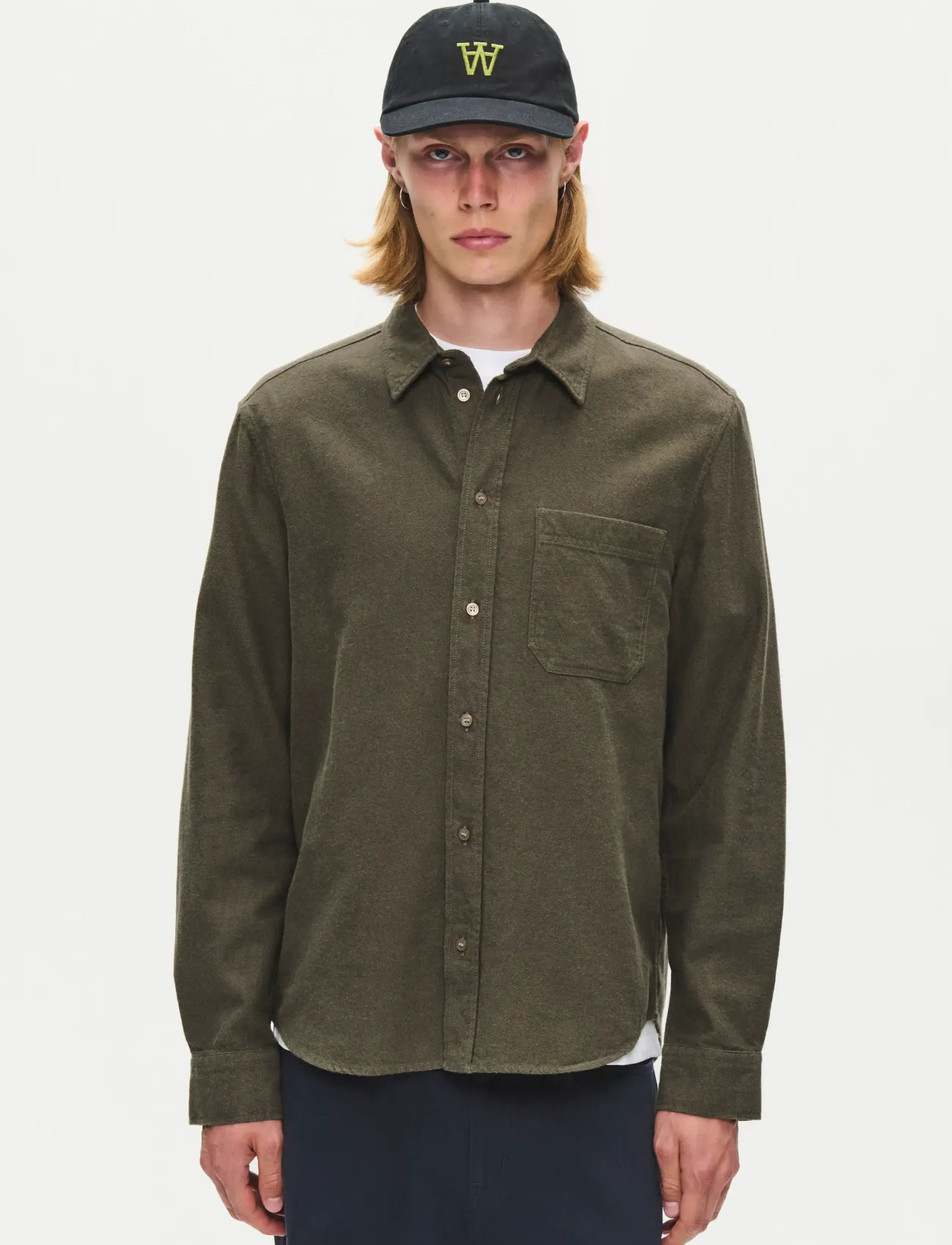 WOOD WOOD WWAdrian shirt 25509 - WOOD WOOD - BRINDLE / khaki/green