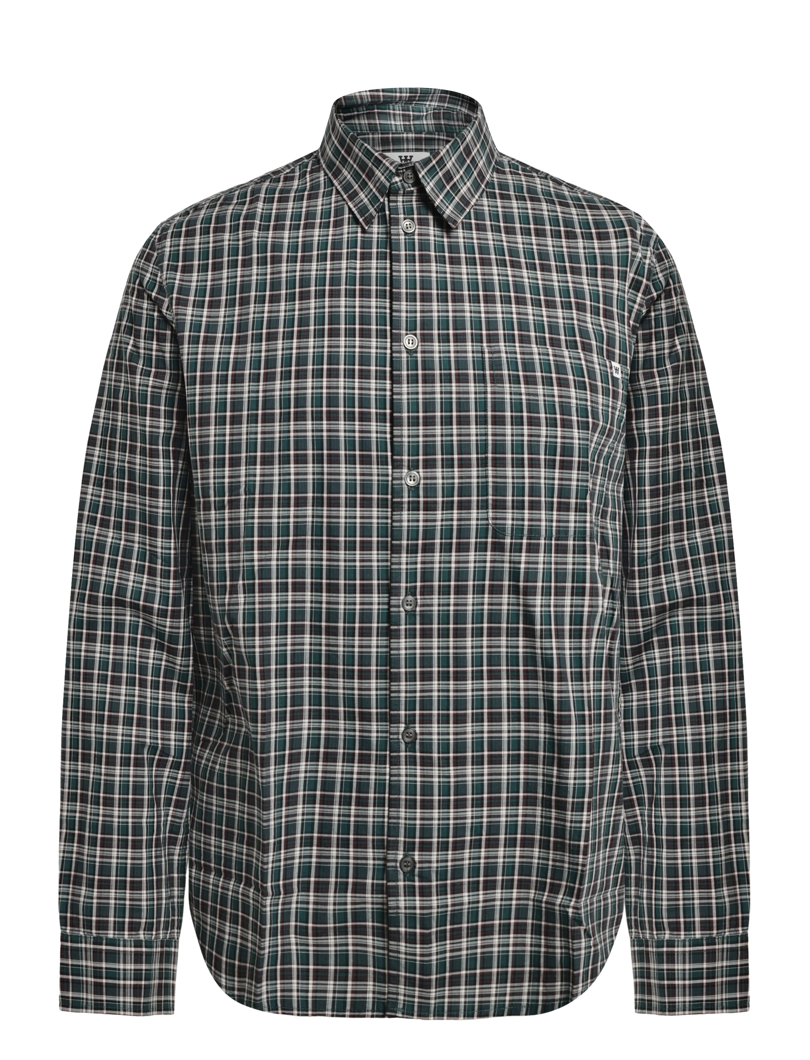 WOOD WOOD WWAdrian ch shirt 25444 - Wood Wood Double A - FUDGE CHECK / green