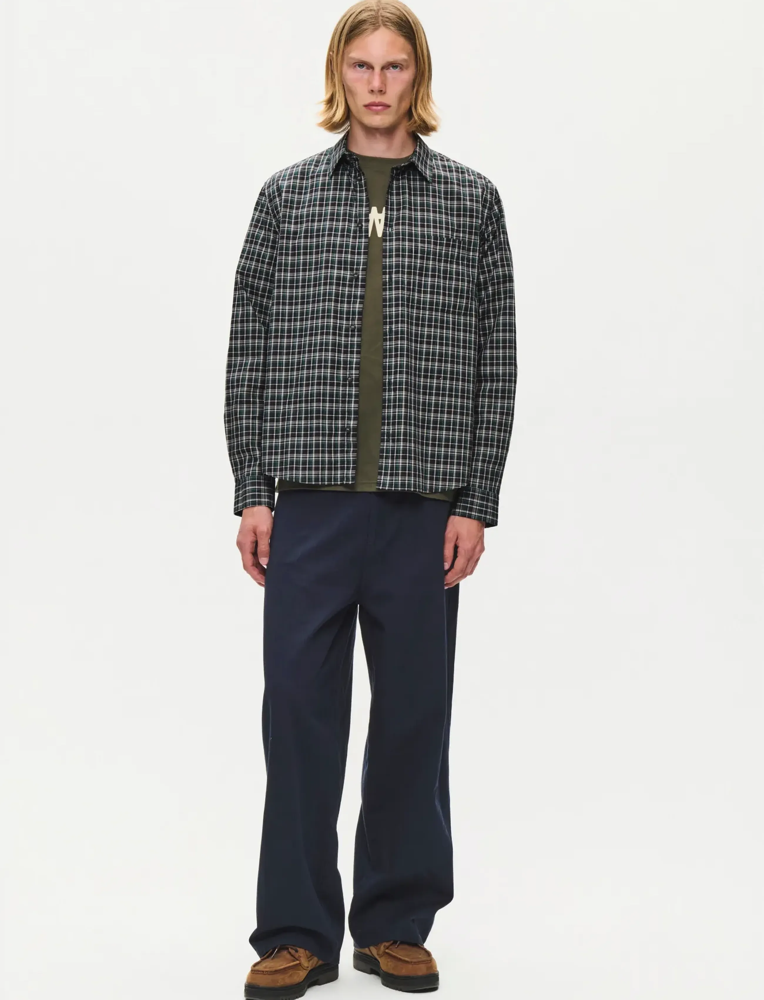 WOOD WOOD - WWAdrian ch shirt 25444 - fudge check - 2