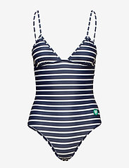 Double A by Wood Wood - Rio swimsuit - badedragter - navy/offwhite stripe - 0