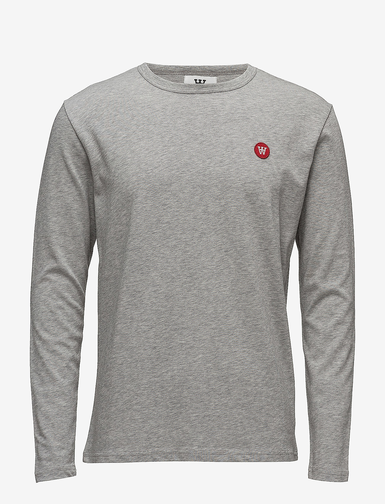 Double A by Wood Wood - Mel long sleeve - t-shirts - grey melange - 0