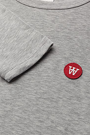Double A by Wood Wood - Mel long sleeve - långärmade t-shirts - grey melange - 2
