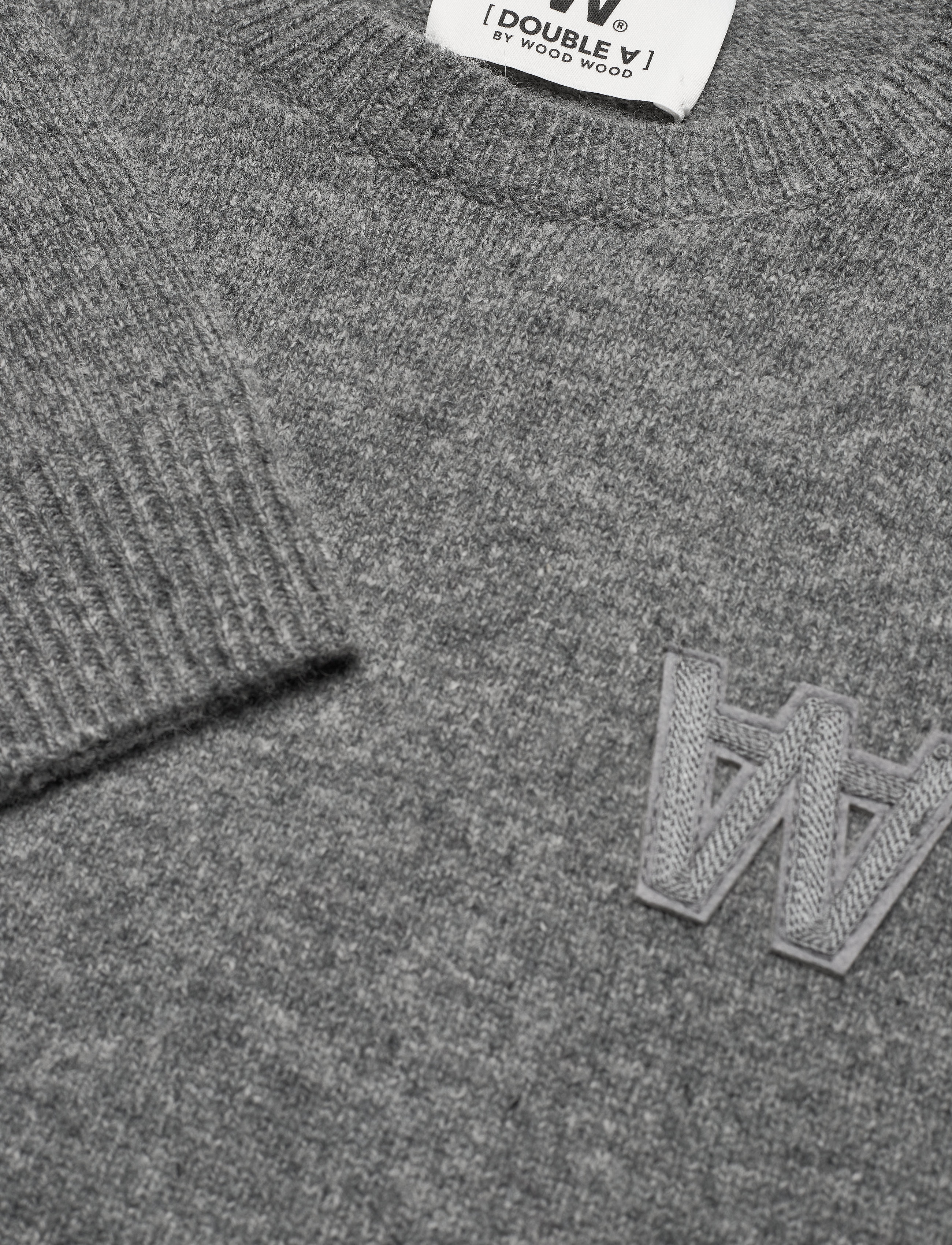 Double A by Wood Wood - Asta lambswool jumper - grey melange - 2
