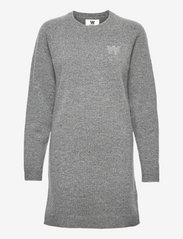 Double A by Wood Wood - Anne lambswool dress - strikkede kjoler - grey melange - 0