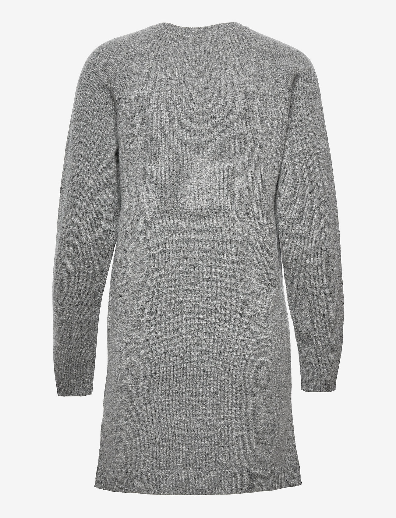 Double A by Wood Wood - Anne lambswool dress - knitted dresses - grey melange - 1
