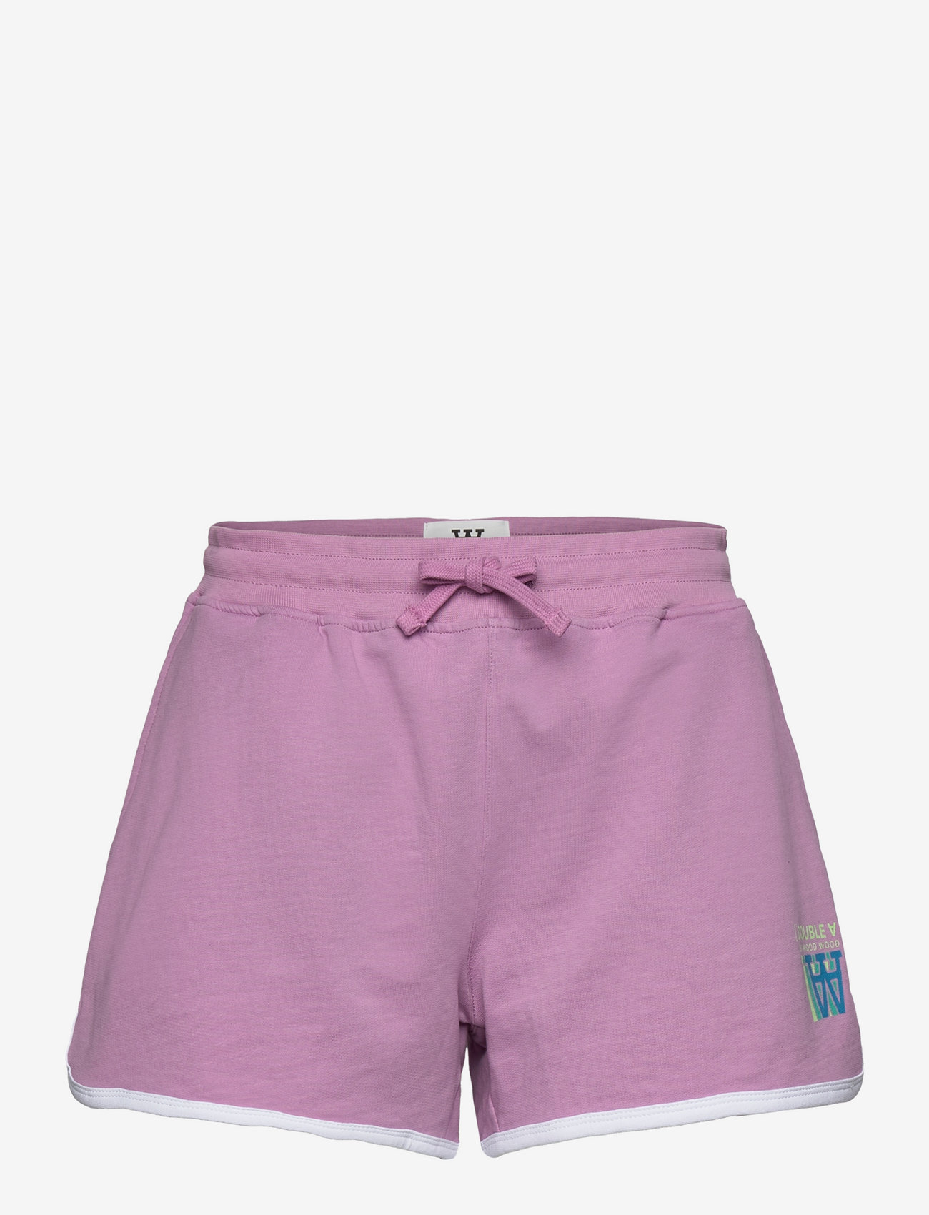Double A by Wood Wood - Tia stacked logo retro shorts - dresowe szorty - rosy lavender - 0