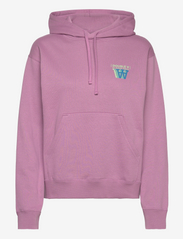 Double A by Wood Wood - Jenn stacked logo hoodie - sweatshirts & hættetrøjer - rosy lavender - 0