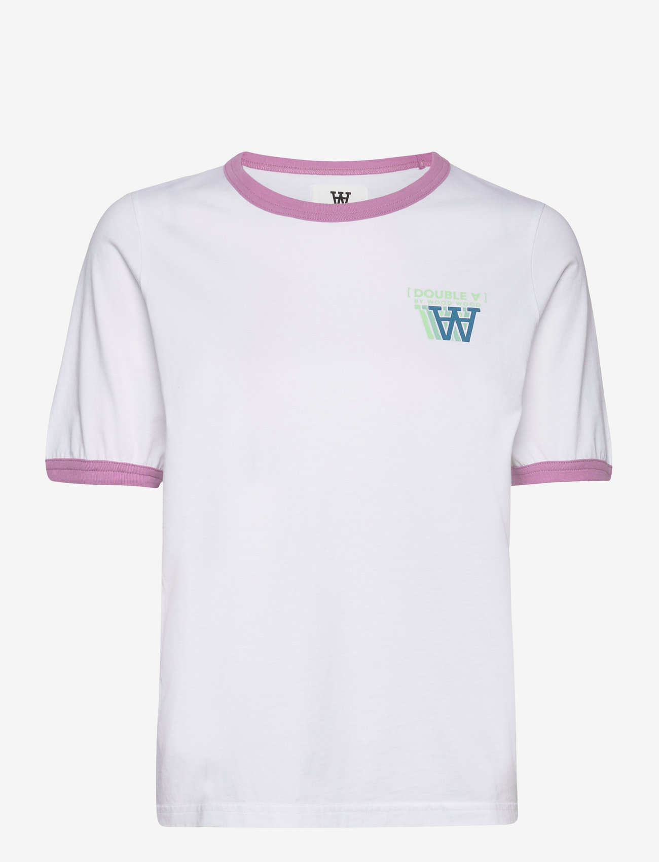 Double A by Wood Wood - Fia stacked logo T-shirt - marškinėliai - white - 0