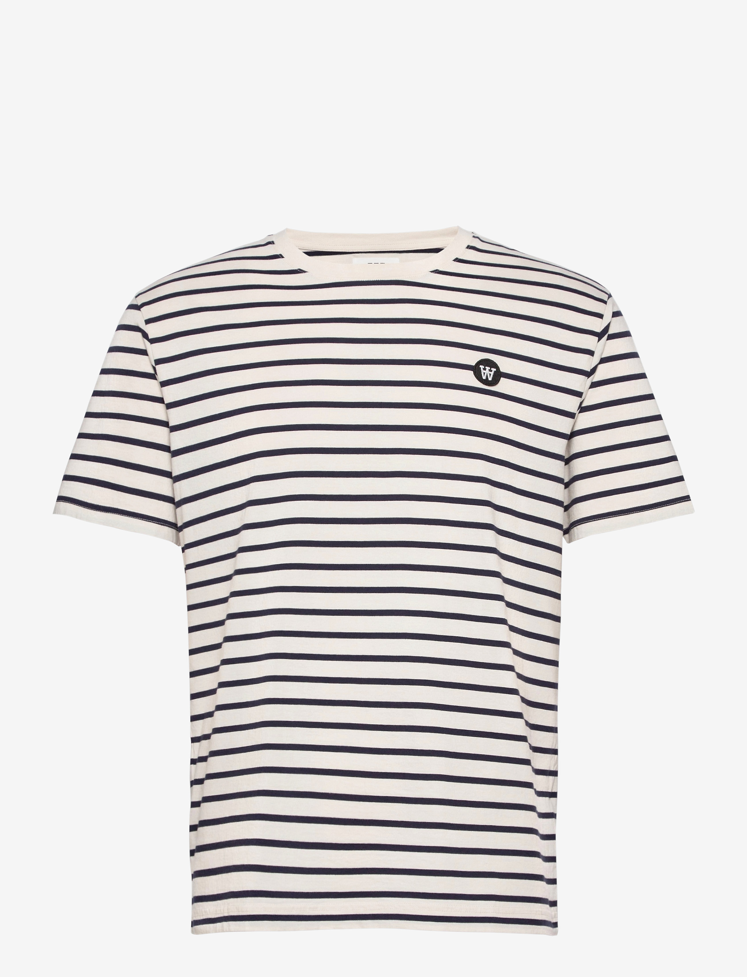 Wood Wood - Ace T-shirt - off-white/navy stripes - 0