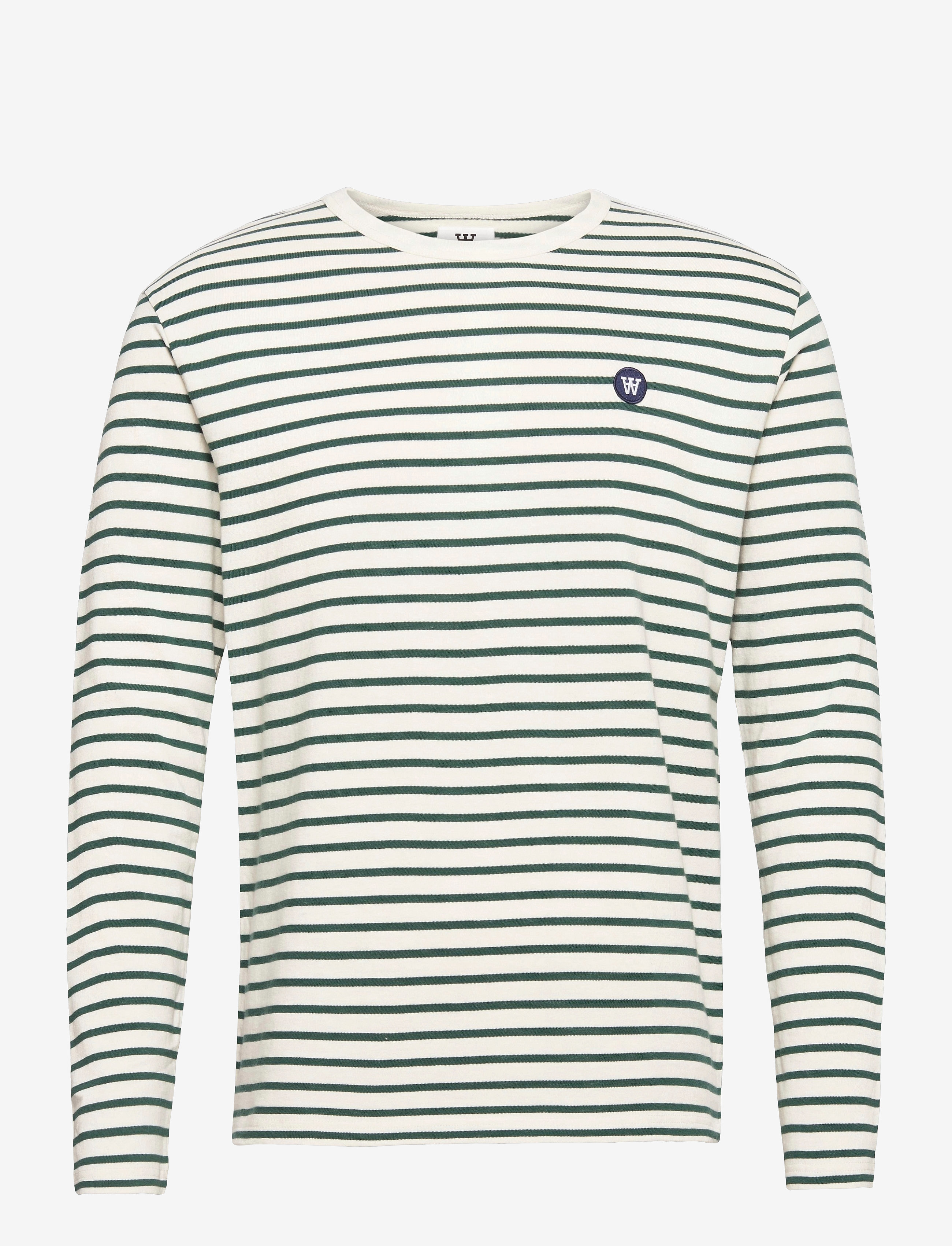 Wood Wood - Mel long sleeve - off-white/faded green stripes - 0