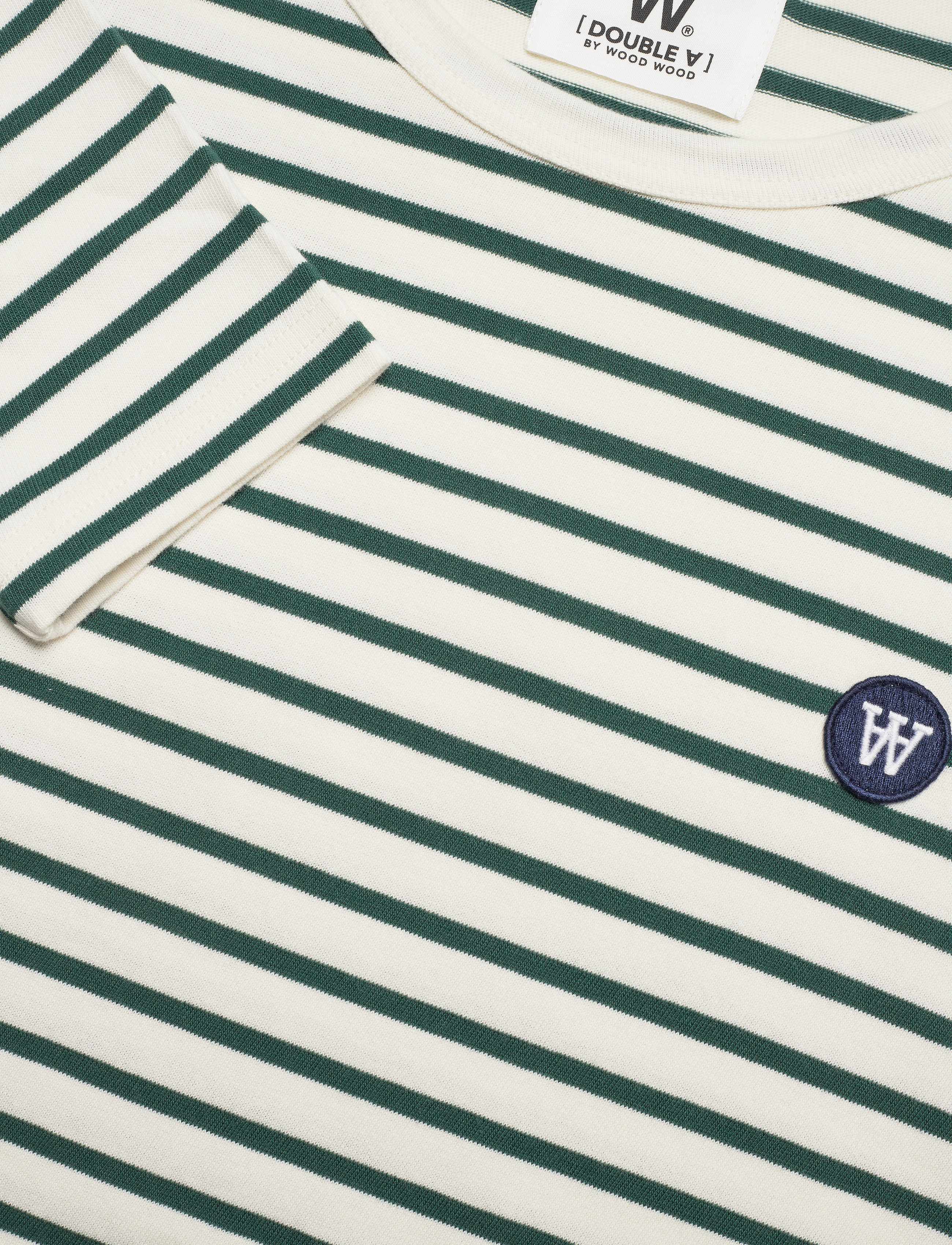 Wood Wood - Mel long sleeve - off-white/faded green stripes - 2