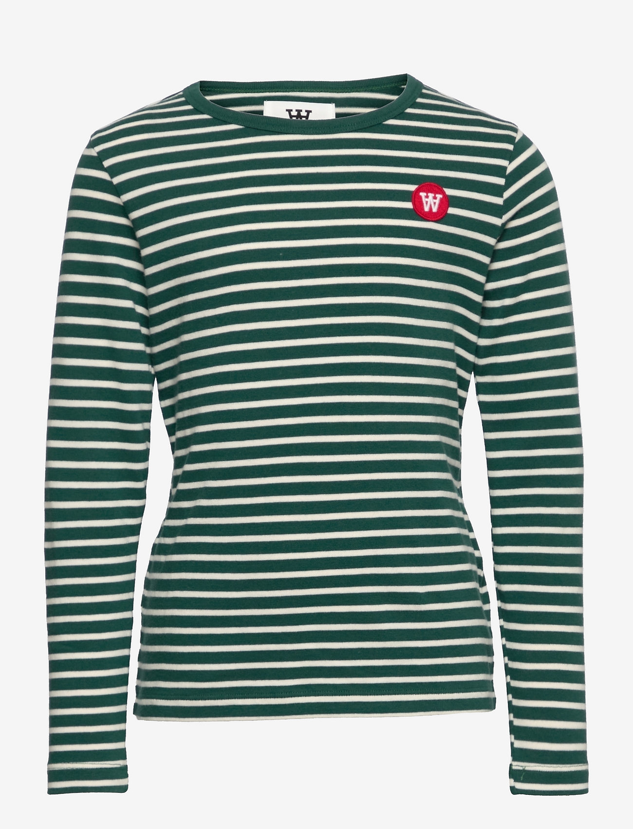 Wood Wood - Kim kids long sleeve - emerald green stripes - 0