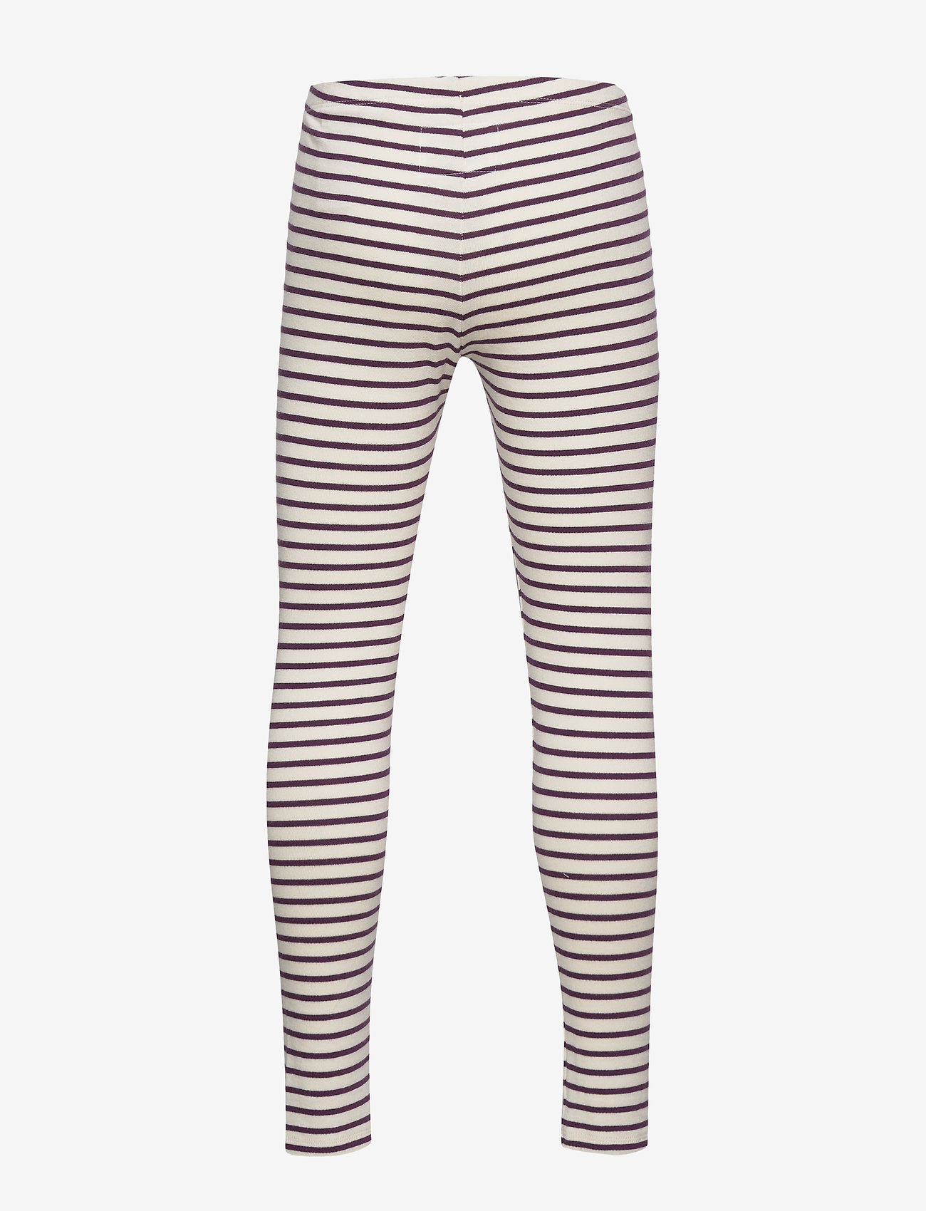 Wood Wood - Ira kids leggings - off-white/aubergine stripes - 1