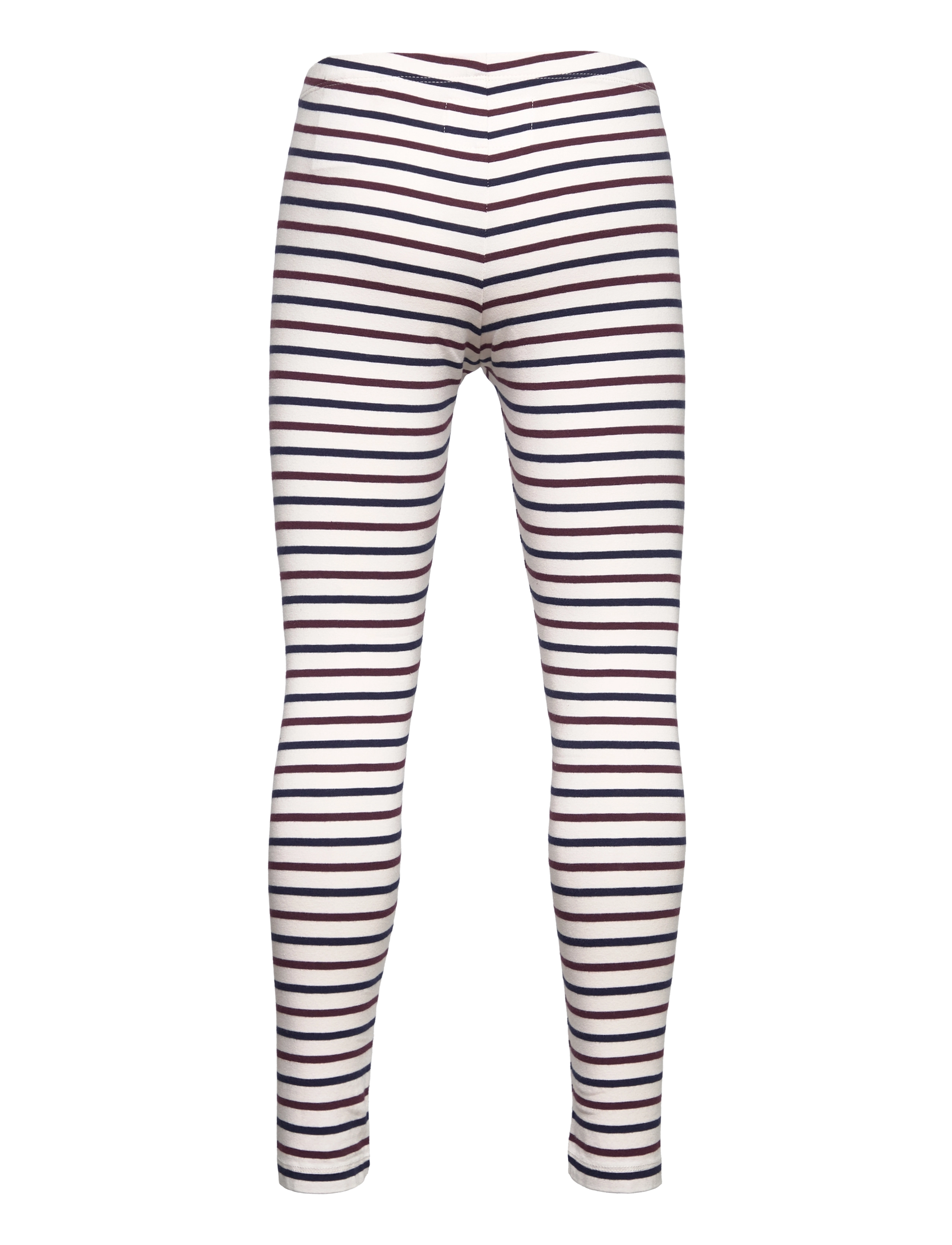 Wood Wood - Ira stripe kids leggings - off-white/burgundy stripes - 1