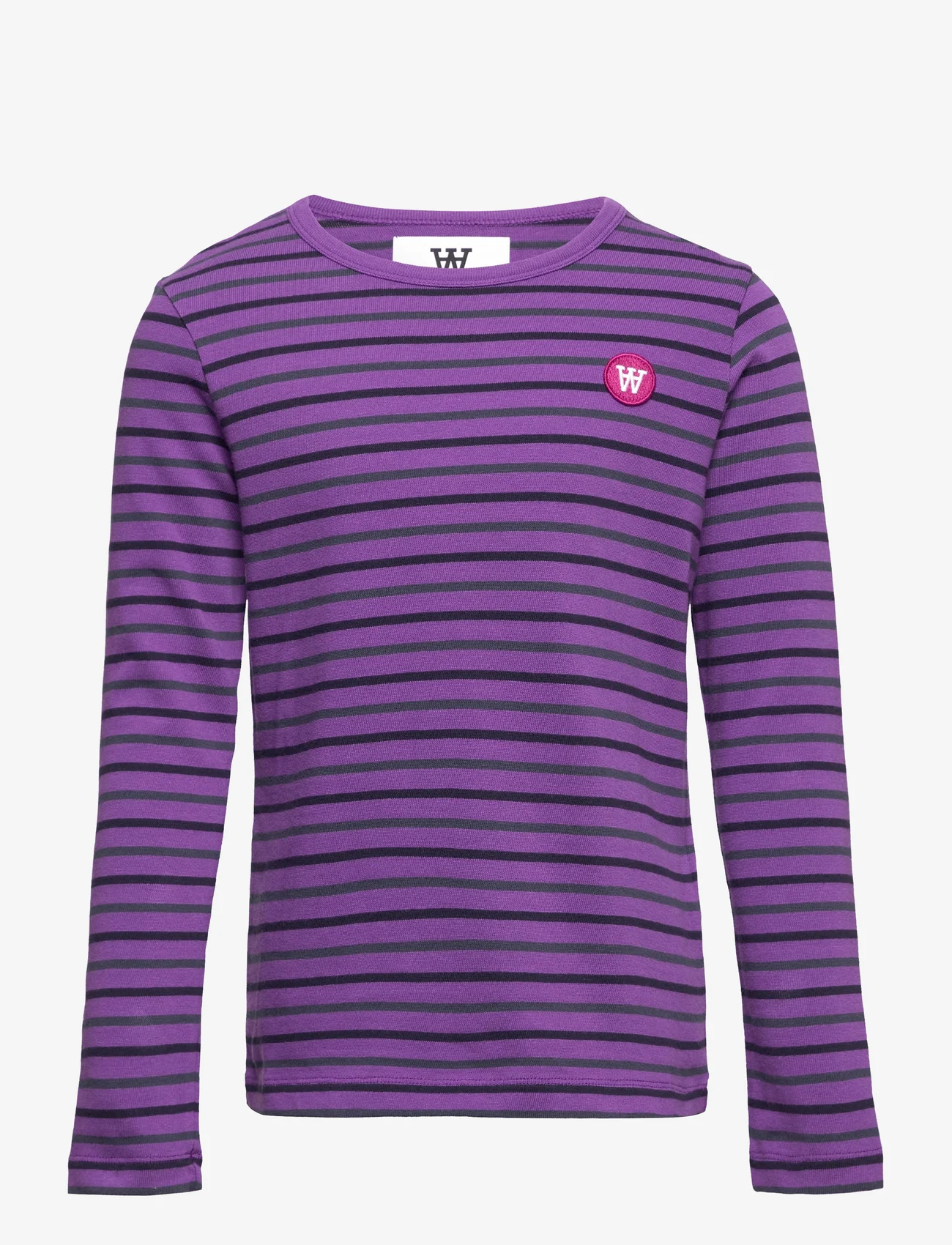 Wood Wood - Kim stripe junior long sleeve GOTS - ilgomis rankovėmis - light amethyst stripes - 0