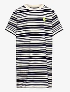 Abi junior dress - OFF-WHITE/NAVY STRIPES