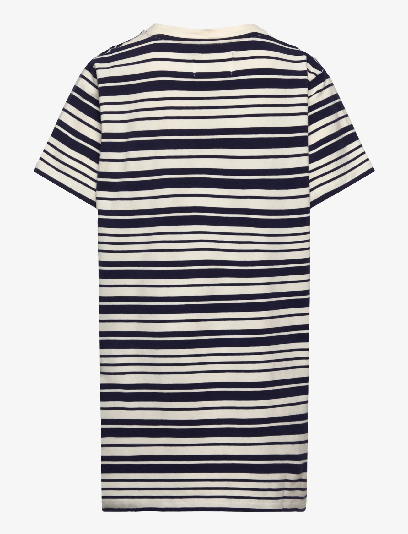 Wood Wood - Abi junior dress - lühikeste varrukatega vabaaja kleidid - off-white/navy stripes - 1