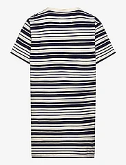 Wood Wood - Abi junior dress - kortärmade vardagsklänningar - off-white/navy stripes - 1