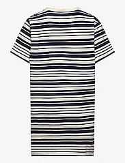 Wood Wood - Abi junior dress - laisvalaikio suknelės trumpomis rankovėmis - off-white/navy stripes - 1